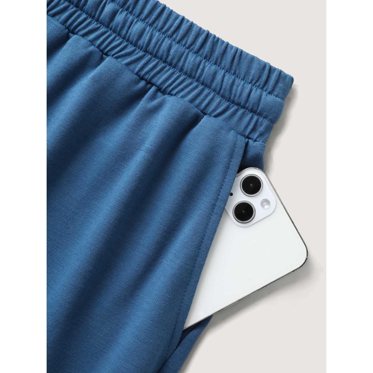 Plus Size Turtle Print Drawstring Straight-Leg Shorts Women Mediumblue Leisure Drawstring Straight Leg Casual Shorts BloomChic 10/M Product Image