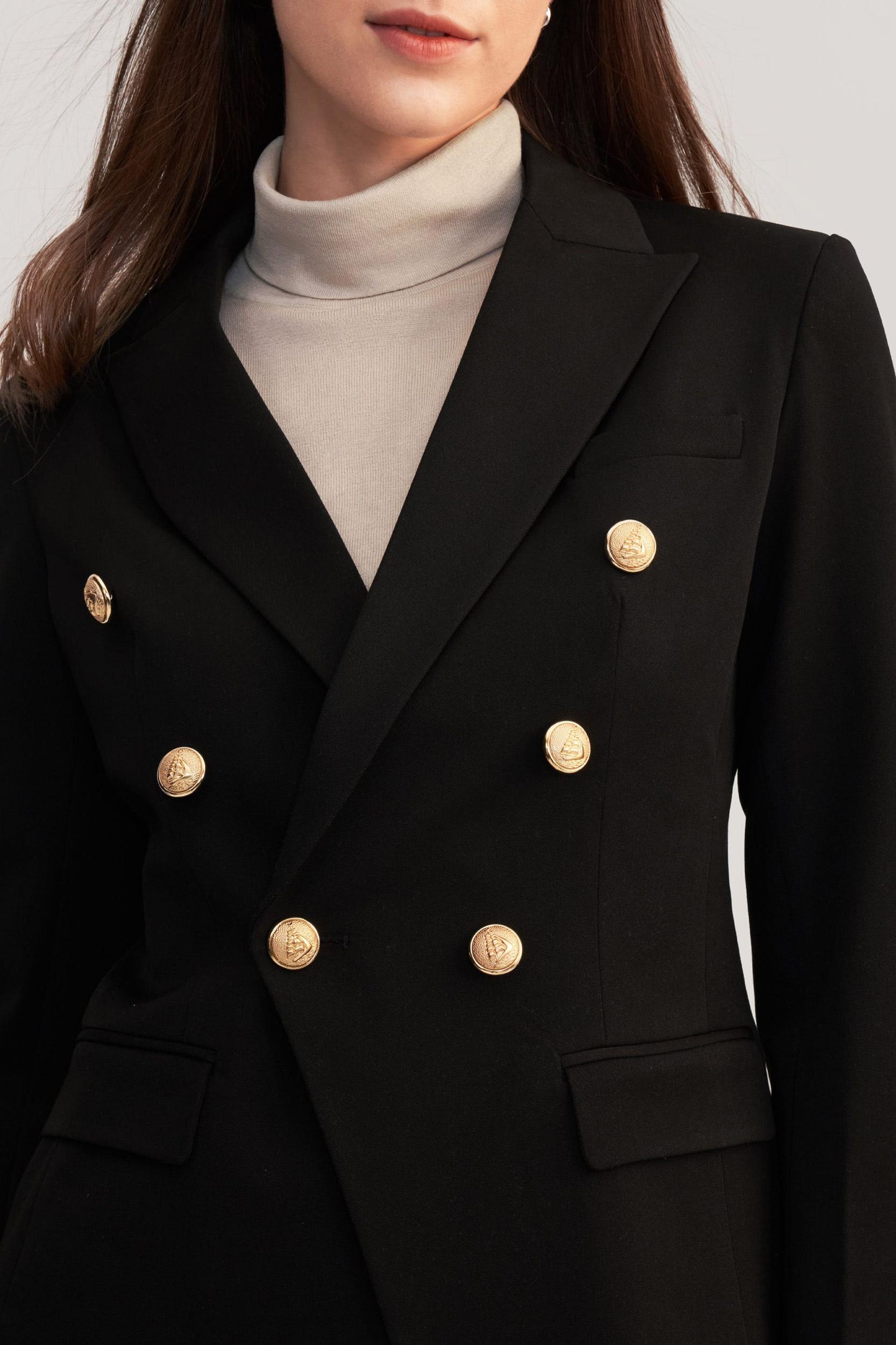 Classic Double Breasted Slim Blazer For Women Product Image