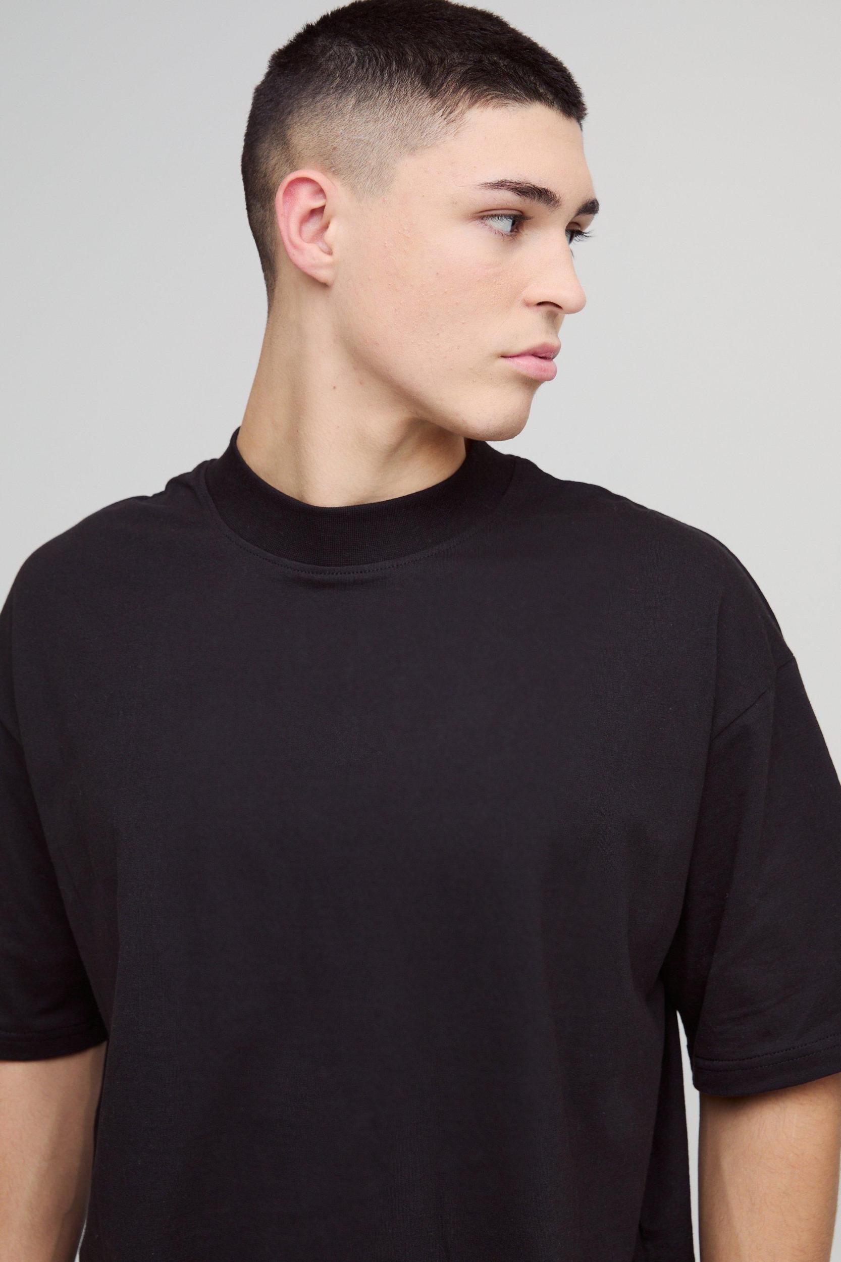 Basic Oversized Boxy Extended Neck T-shirt | boohooMAN USA Product Image
