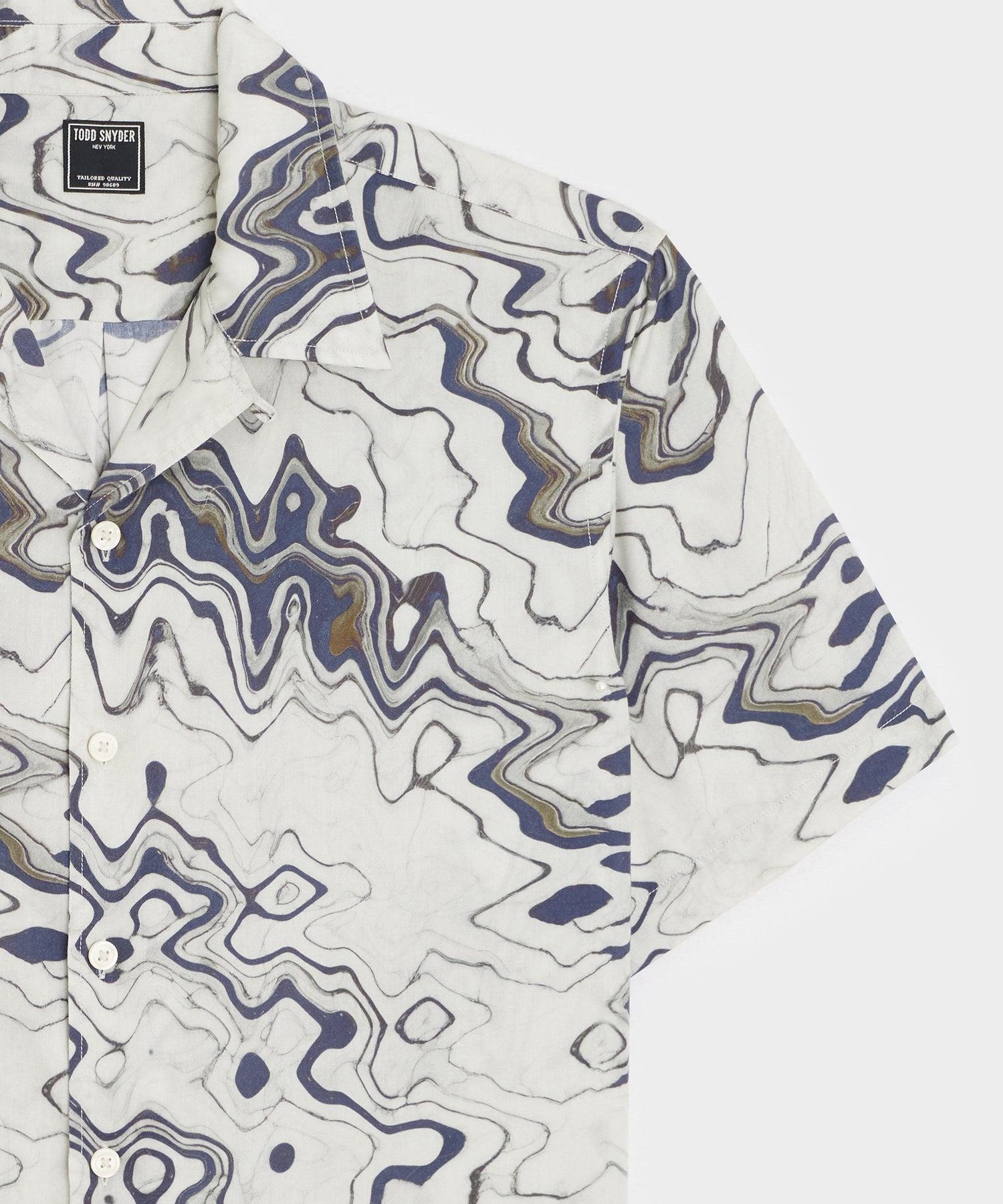Cropped Rayon Camp Collar Shirt Product Image
