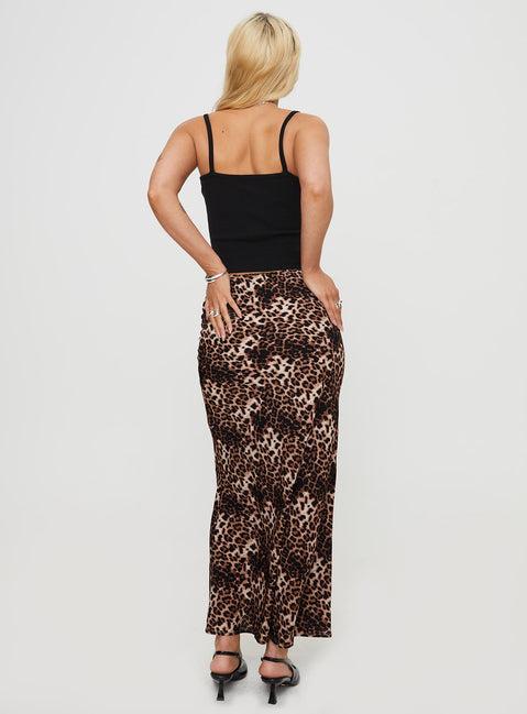 Emily Maxi Skirt Leopard Print Product Image