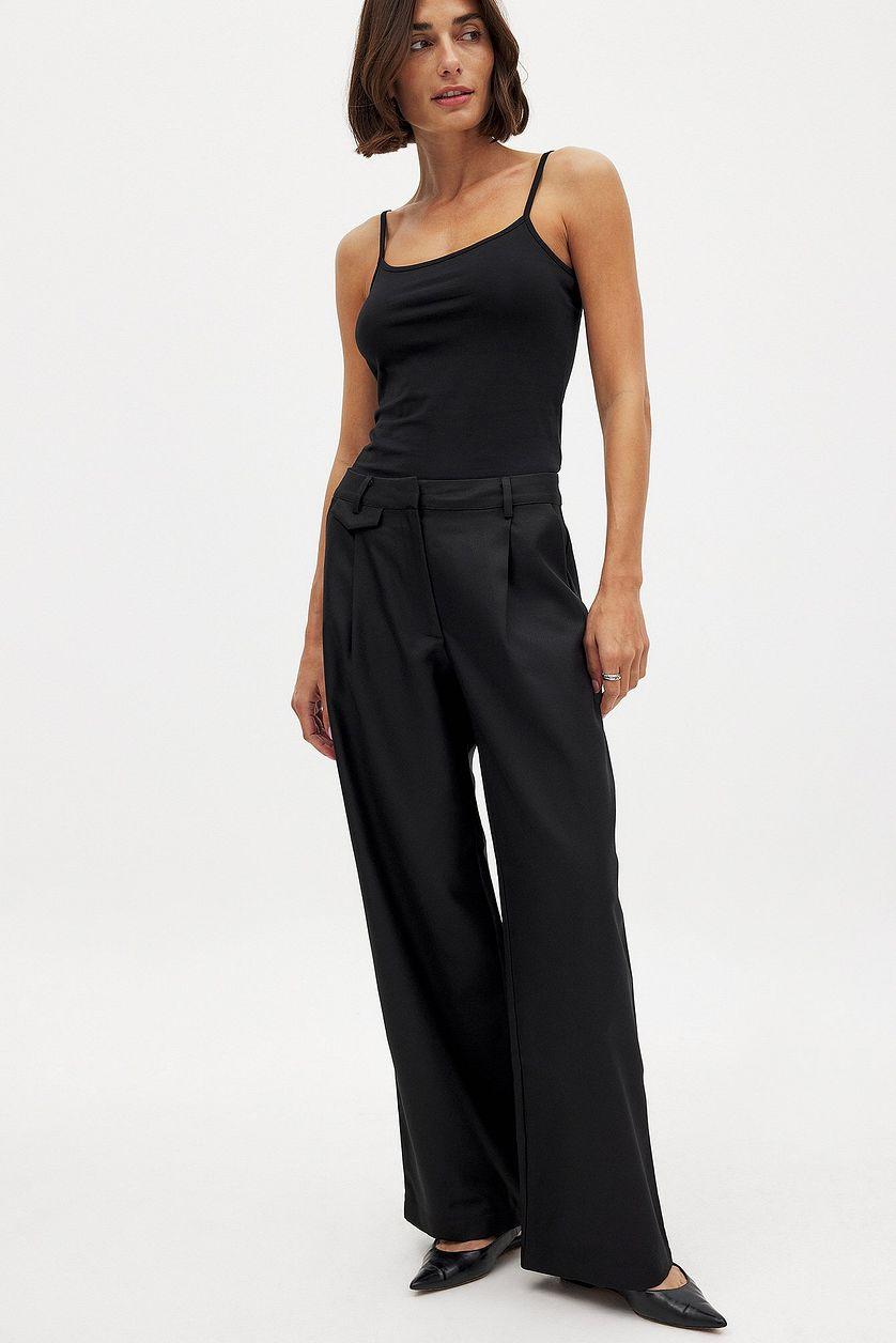 Tailored Mid Waist Suit Pants Product Image