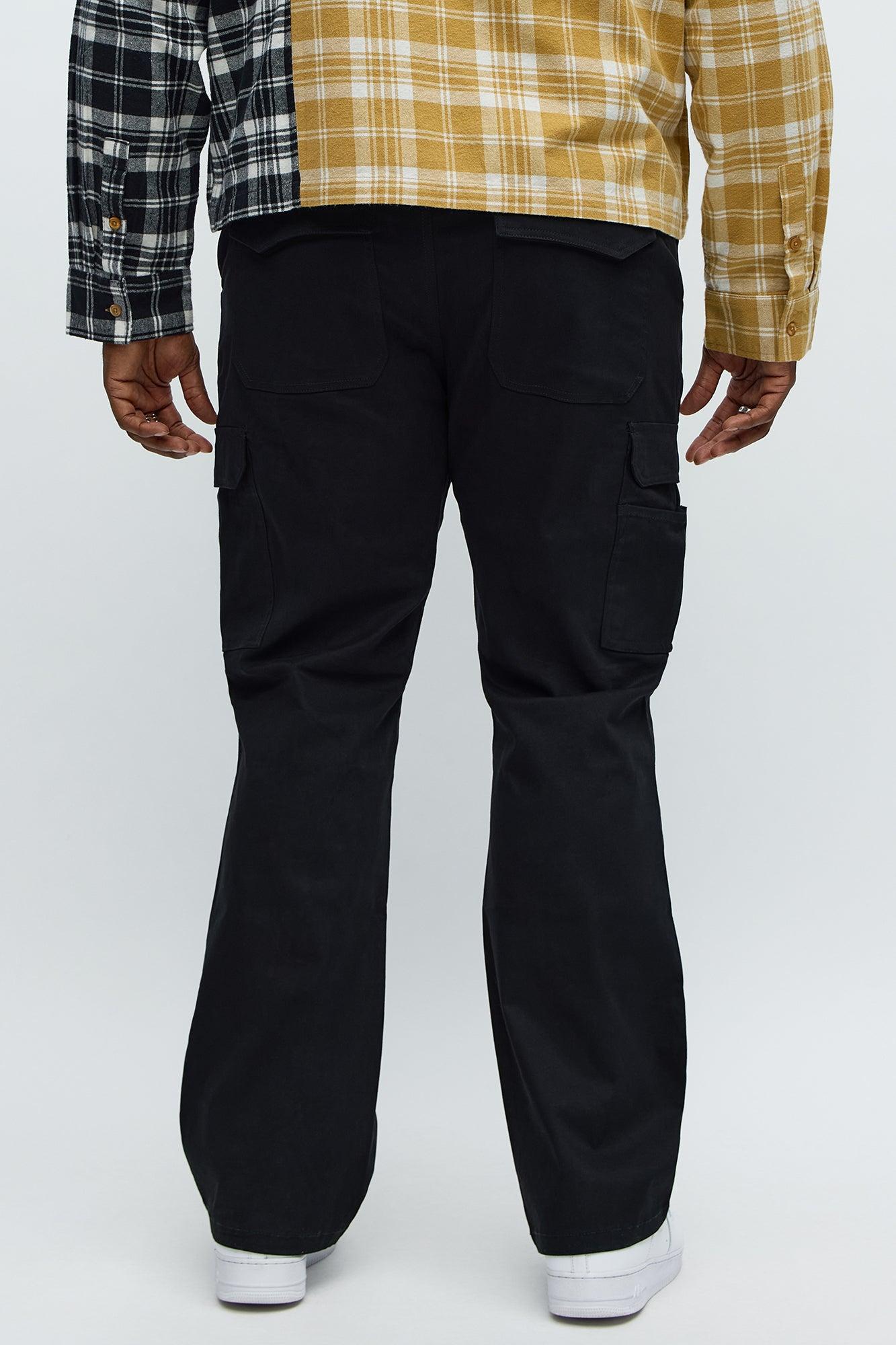 Stacked Slim Flare Kryptonite Cargo Pants - Black Male Product Image