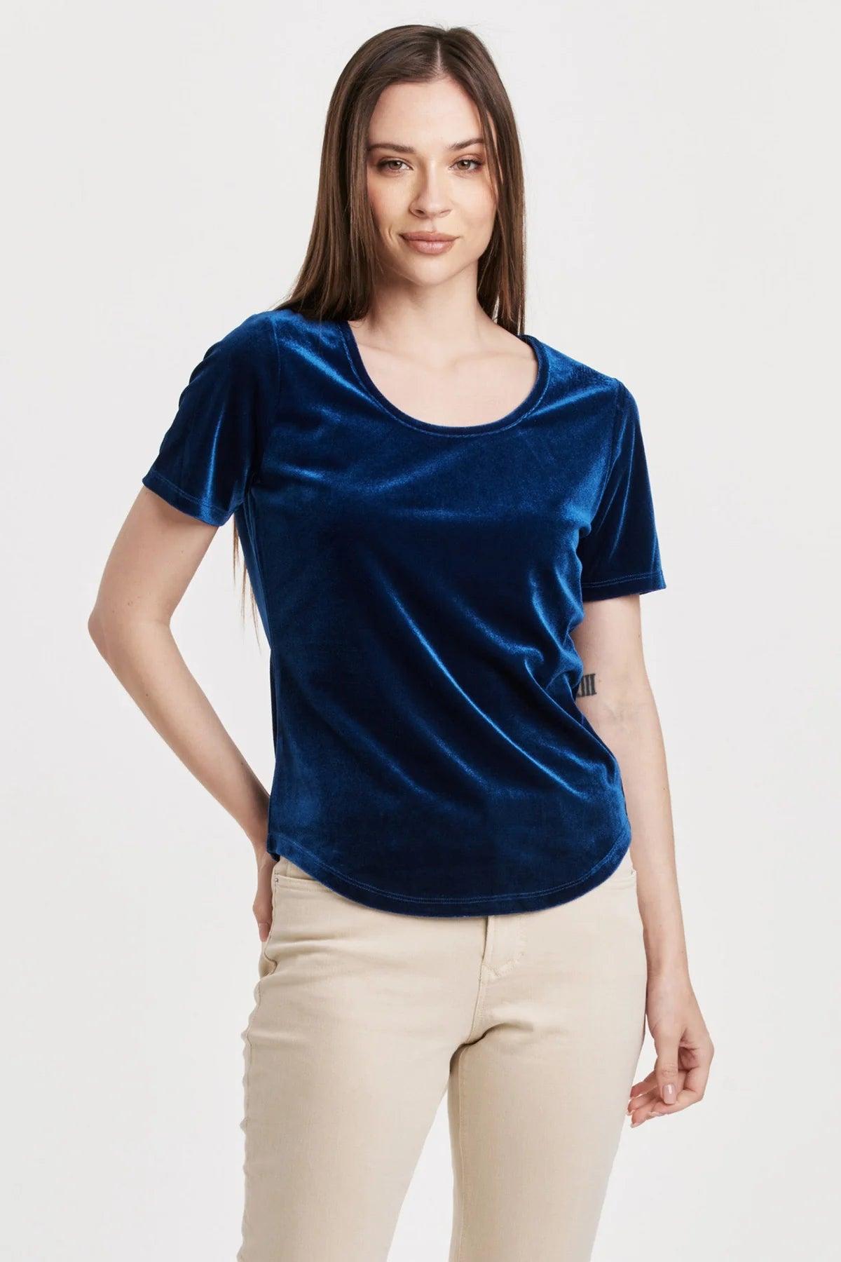 Aimee Scoop Neck Velvet Top Product Image