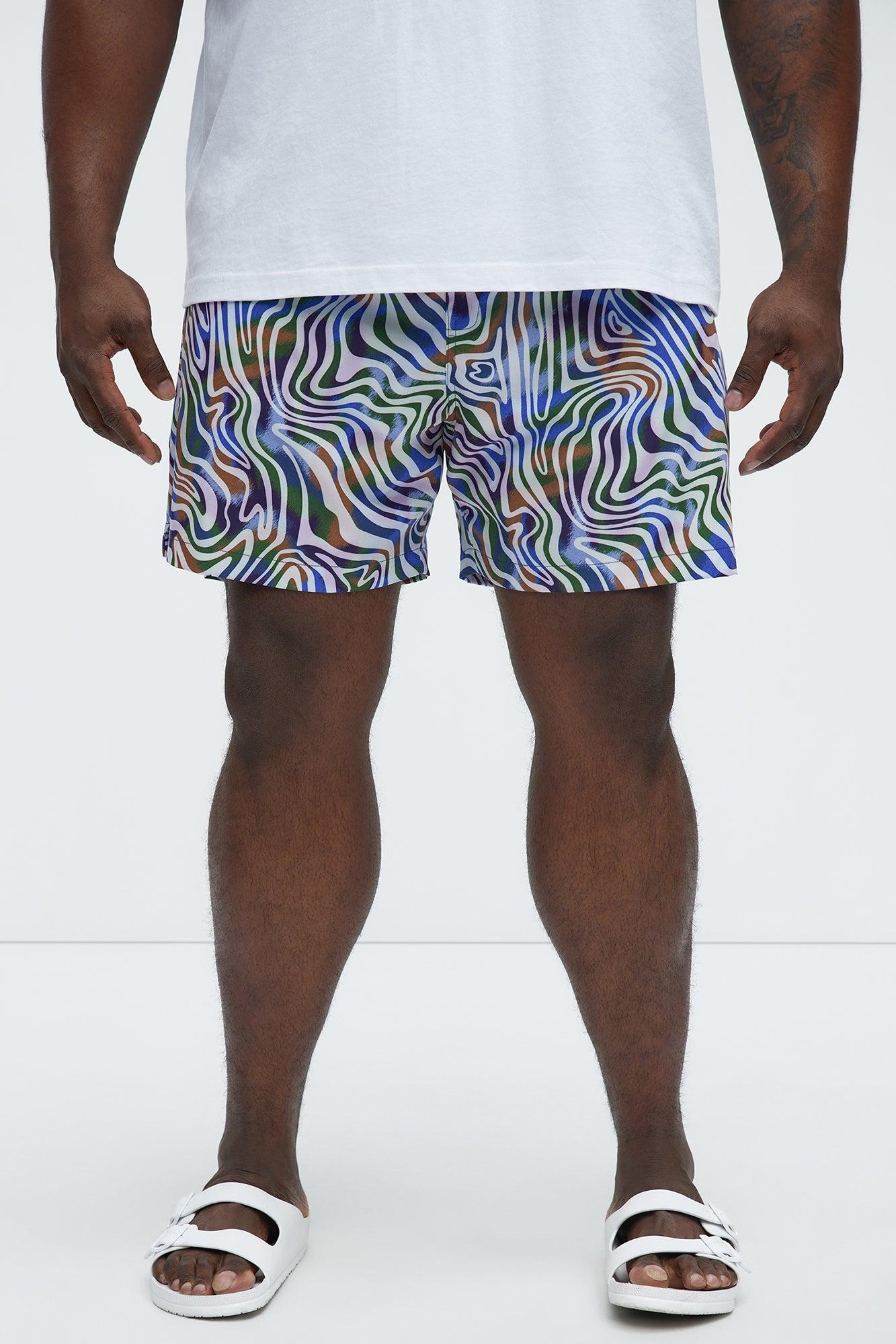 Psychedelic Swirls Swim Mid Trunk - Multi Color Product Image