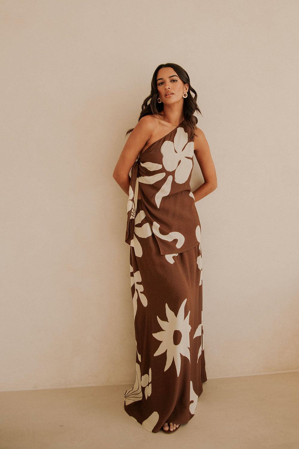 Lessi Dress - Galene Brown Product Image