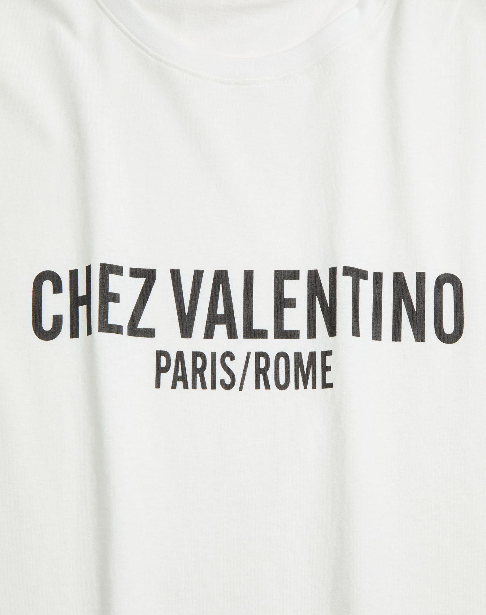Jersey Cotton T-Shirt With Chez Valentino Print Product Image