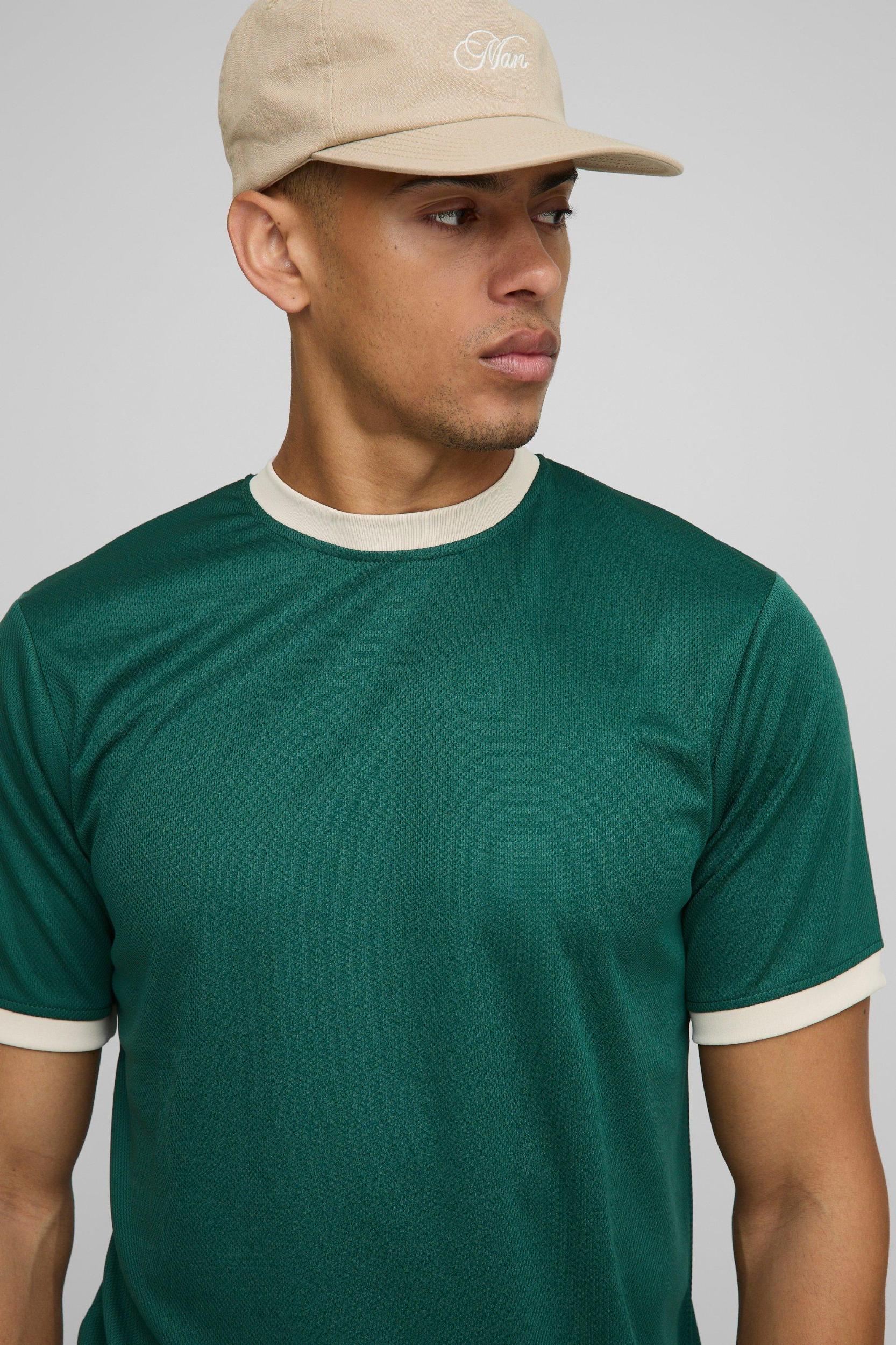 Regular Fit Mesh Ringer T-Shirt | boohooMAN USA Product Image