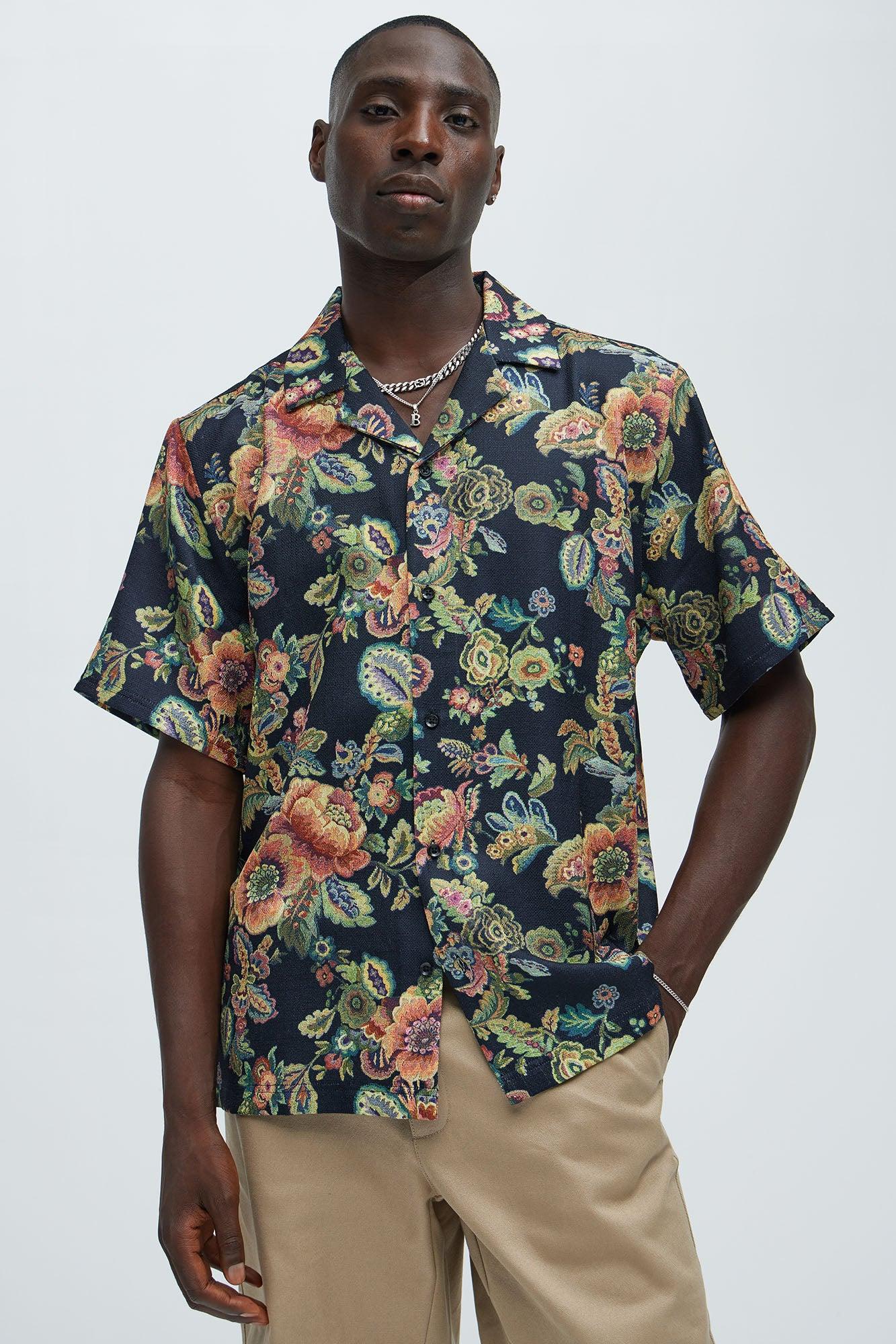 Floral Detail Shirt - Black/combo Product Image