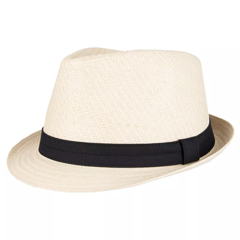 Men's Levi's® Twill-Band Straw Fedora, Size: Large/XL, Natural Product Image
