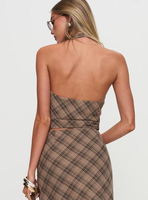 Terrace Mini Skirt Brown Check Product Image