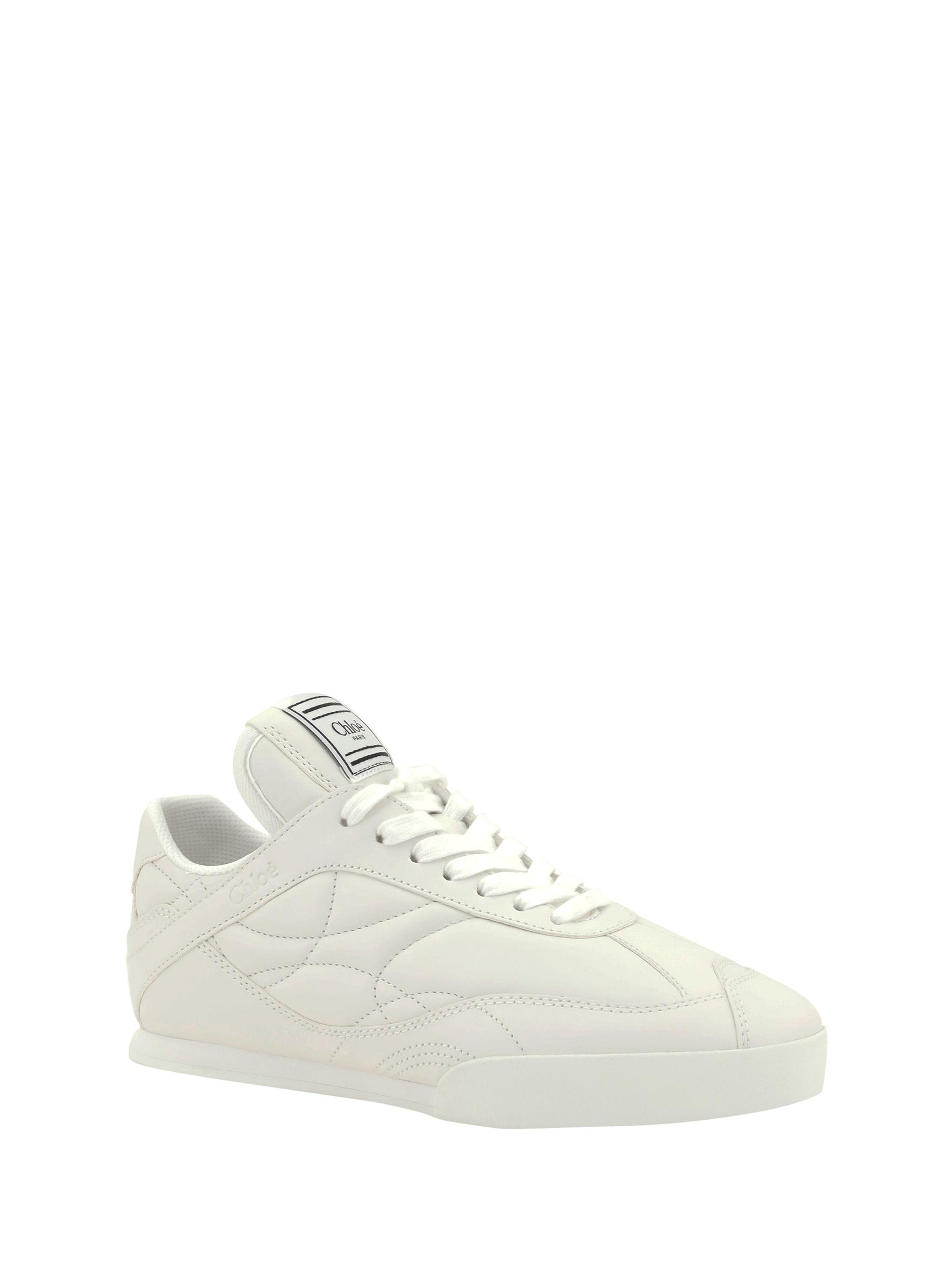 CHLOÉ Womens Chloe Kick Brand-patch Leather Low-top Trainers In White Product Image