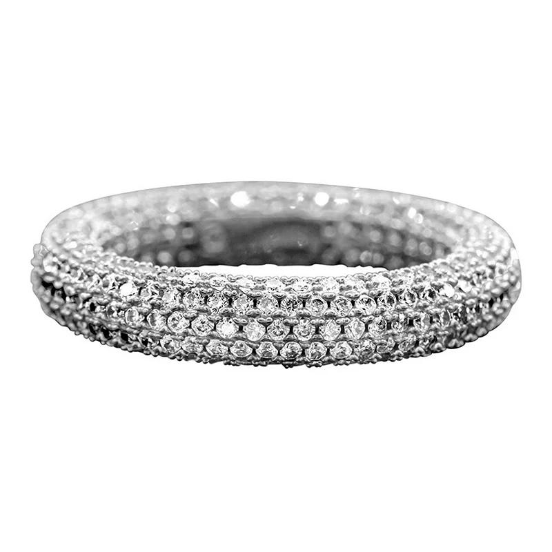Adornia Silver Tone Cubic Zirconia Pave Ring, Women's, Size: 9 Product Image