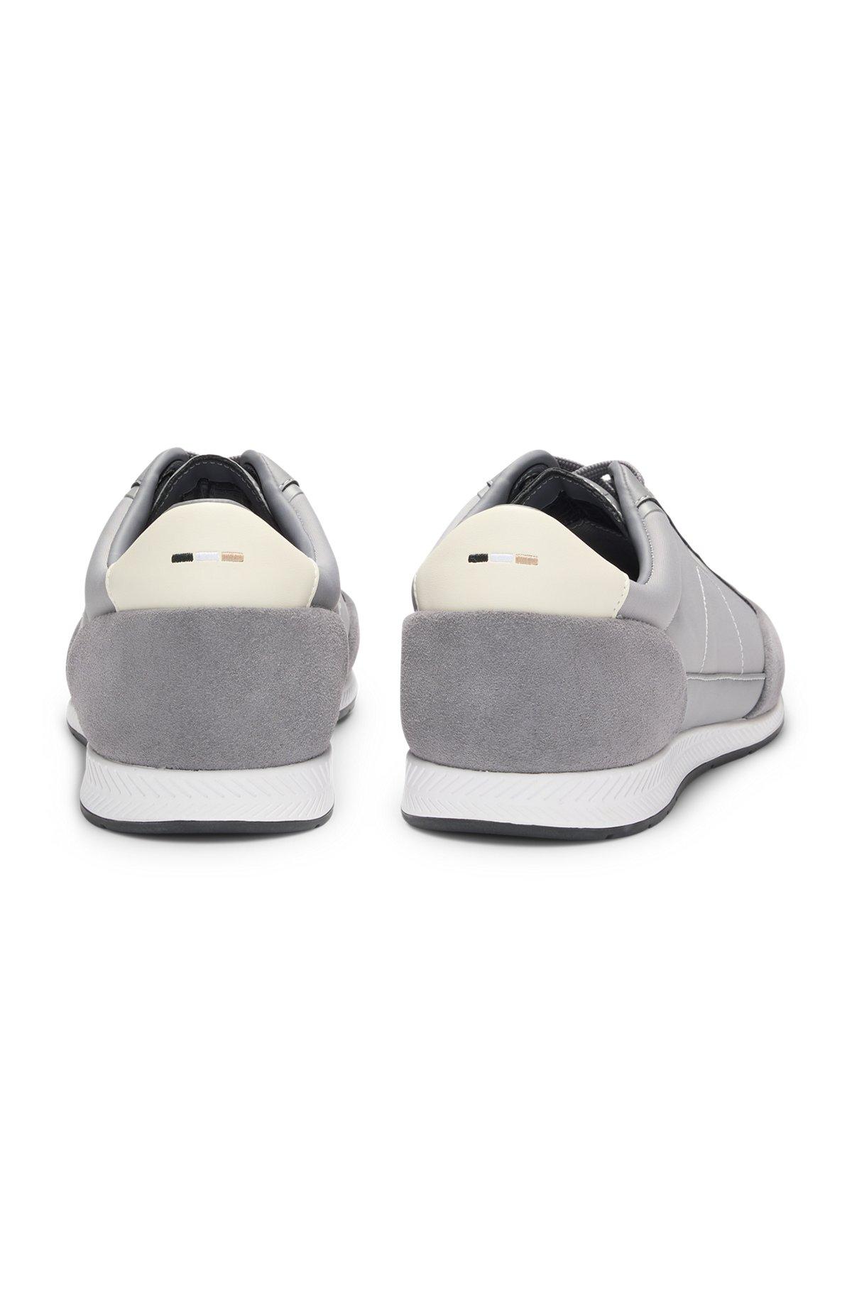 Low-top trainers with suede and faux leather Product Image