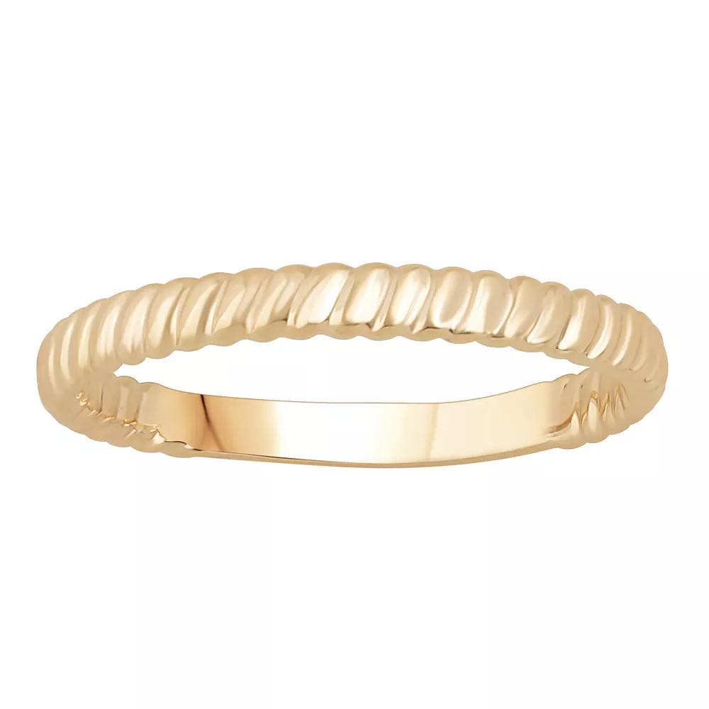 10k Gold Rope Textured Stackable Ring, Women's, Size: 8 Product Image