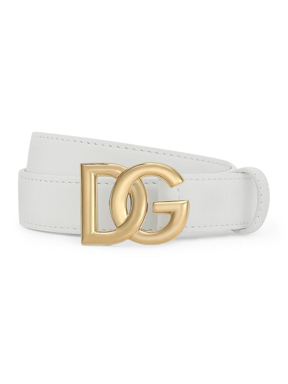 Womens DG Logo Buckle Leather Belt Product Image