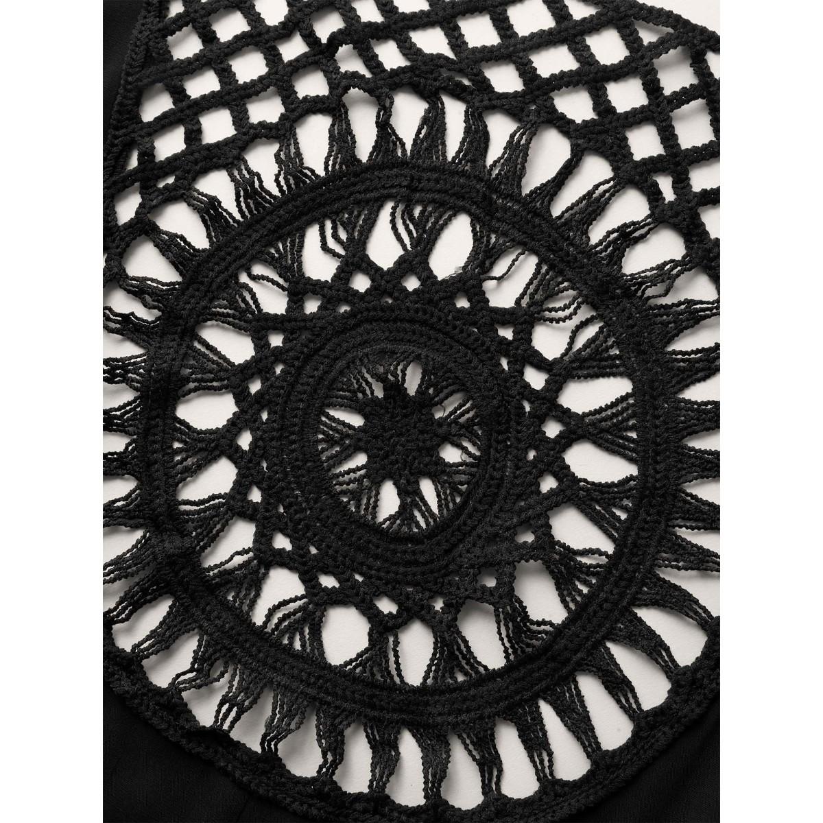 Plus Size Backless Front-Tie Tassels Kimono Women Black Tie knot Loose Vacation Kimonos BloomChic 10/M Product Image