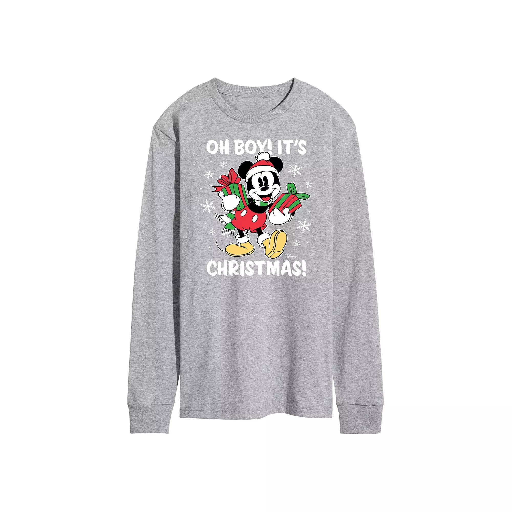 Disney's Men's Oh Boy Its Christmas Long-sleeved Tee,  Product Image