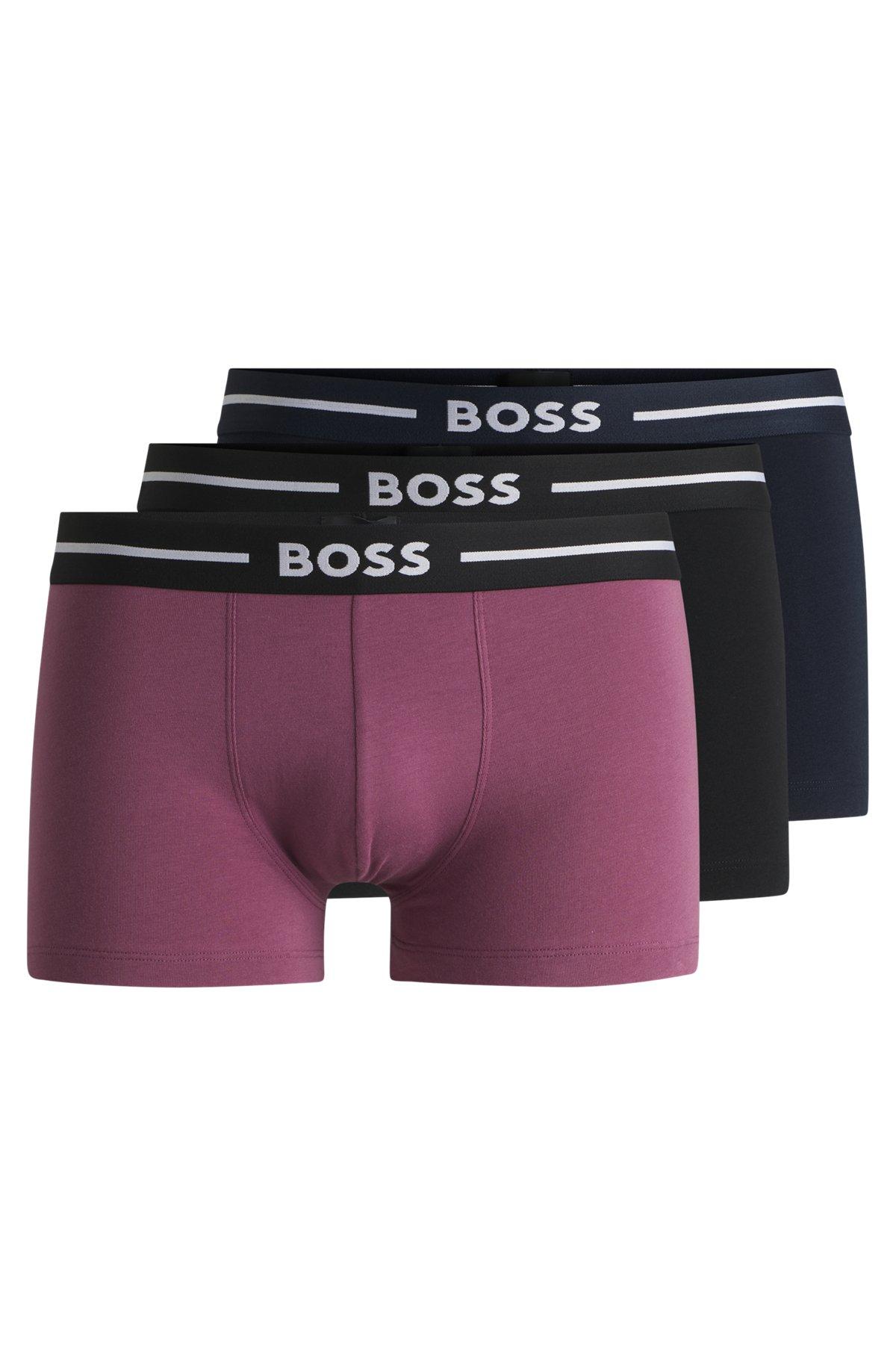 Three-pack of stretch-cotton trunks with logo waistbands Product Image