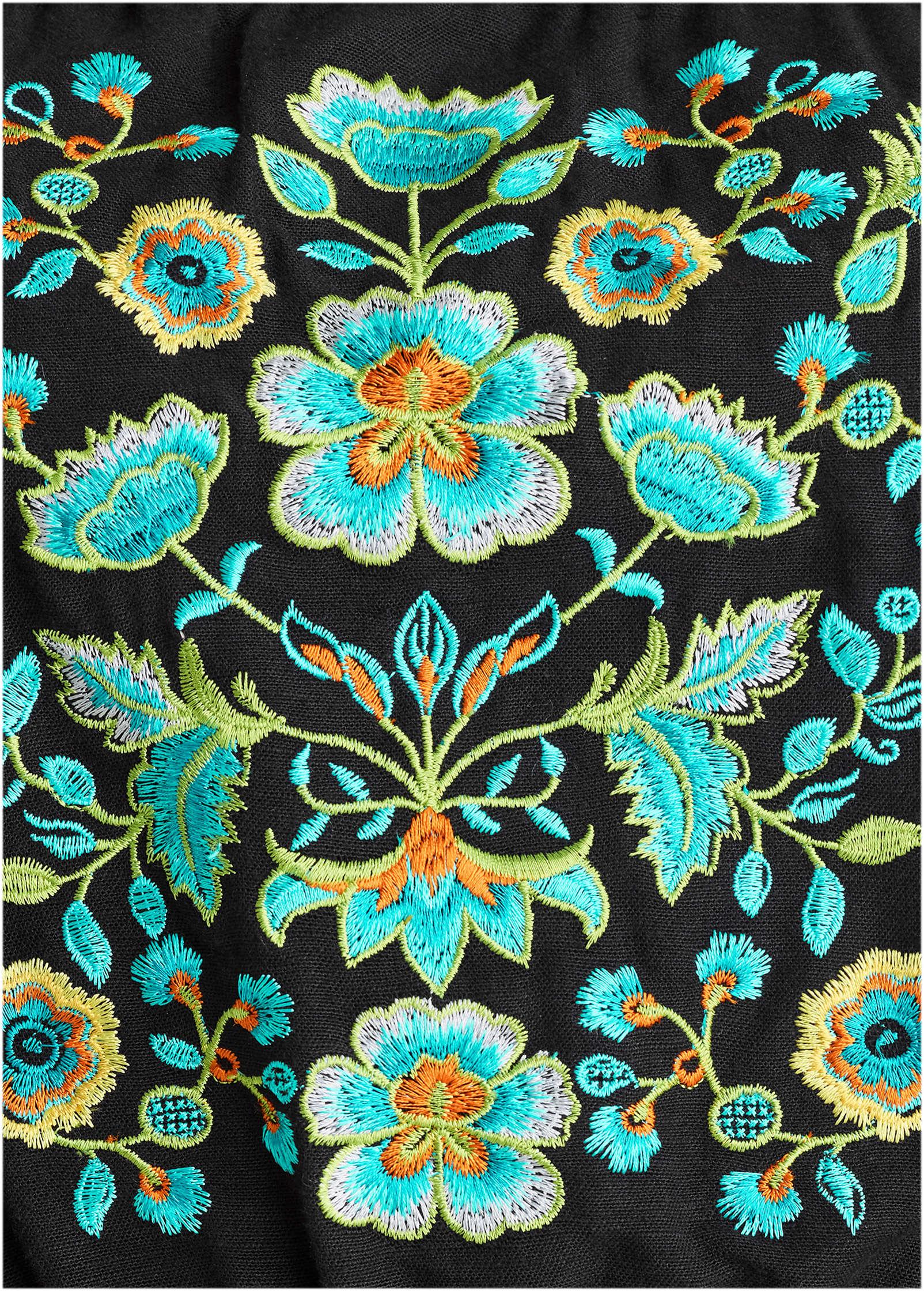 Strapless Linen Jumpsuit - Black & Blue Product Image