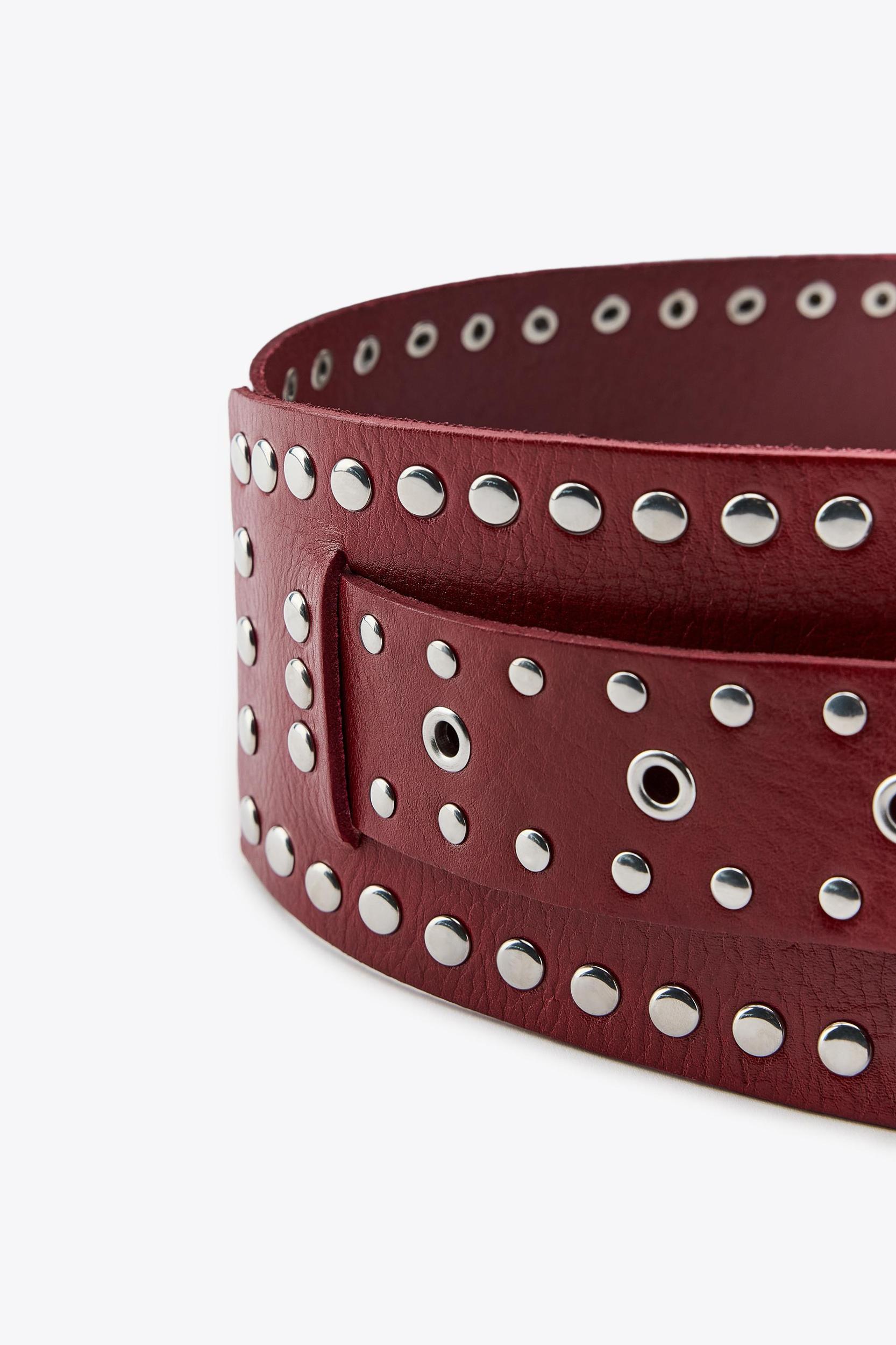 STUDDED LEATHER SASH BELT Product Image