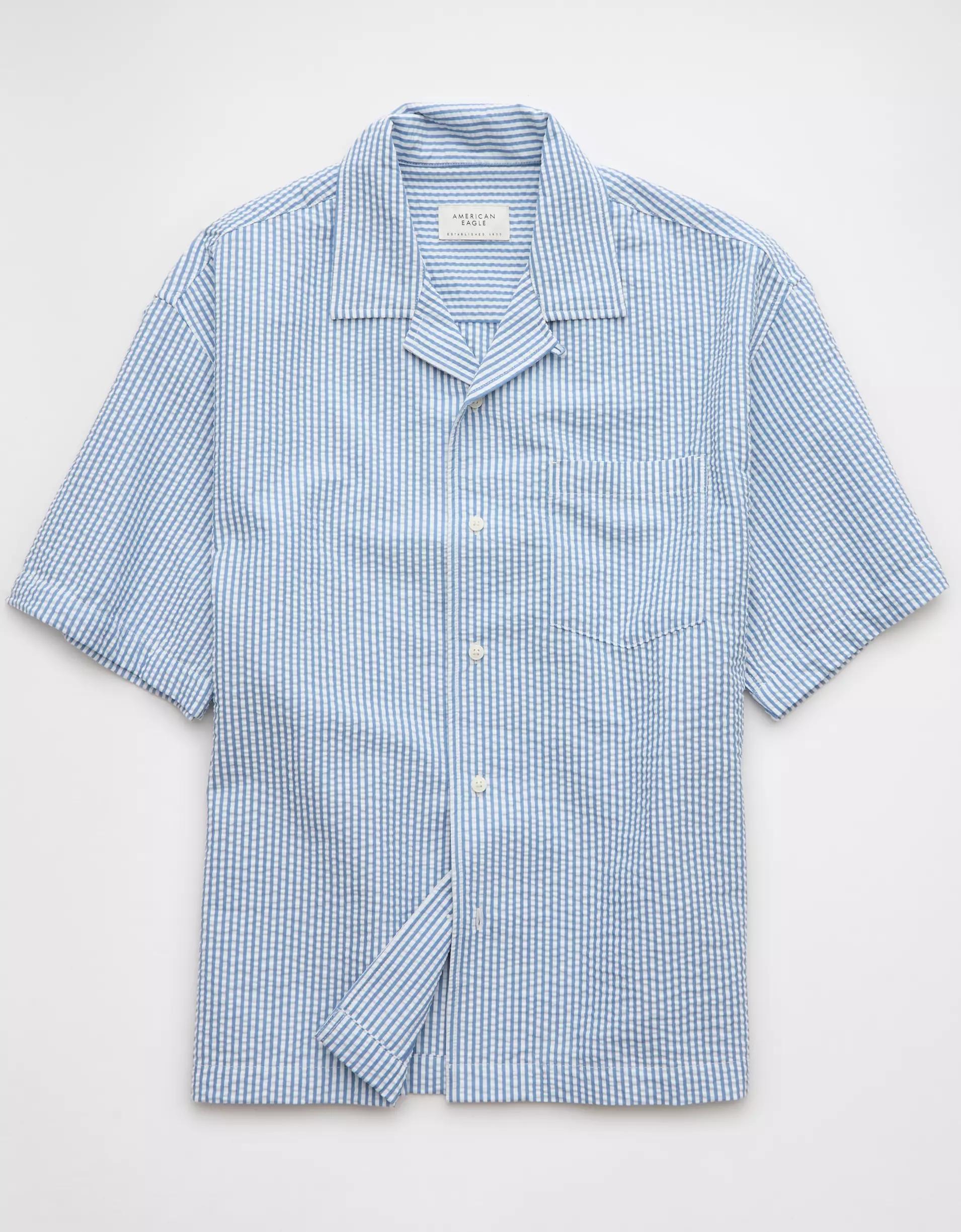 AE Poolside Striped Button-Up Shirt Product Image