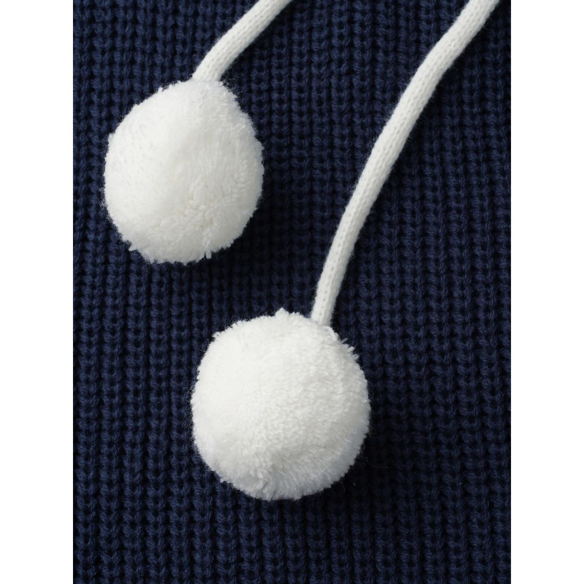 Plus Size Contrast Hood Hemline Pockets Open Cardigan Indigo Women Casual Loose Long Sleeve Everyday Cardigans BloomChic 18-20/2X Product Image