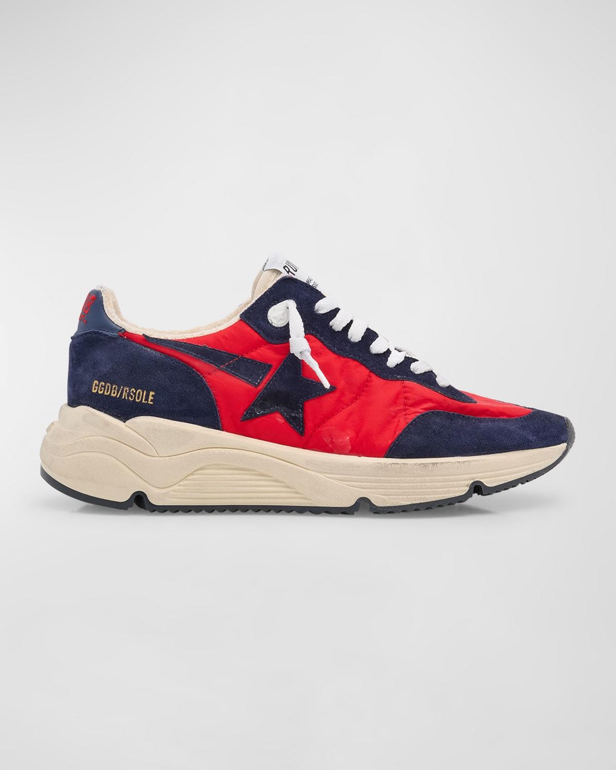 Men's Running Sole Nylon and Suede Runner Sneakers Product Image