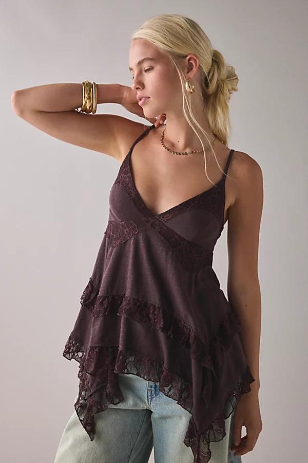 Kimchi Blue Asterid Lace Trim Asymmetric Babydoll Cami Womens at Urban Outfitters Product Image