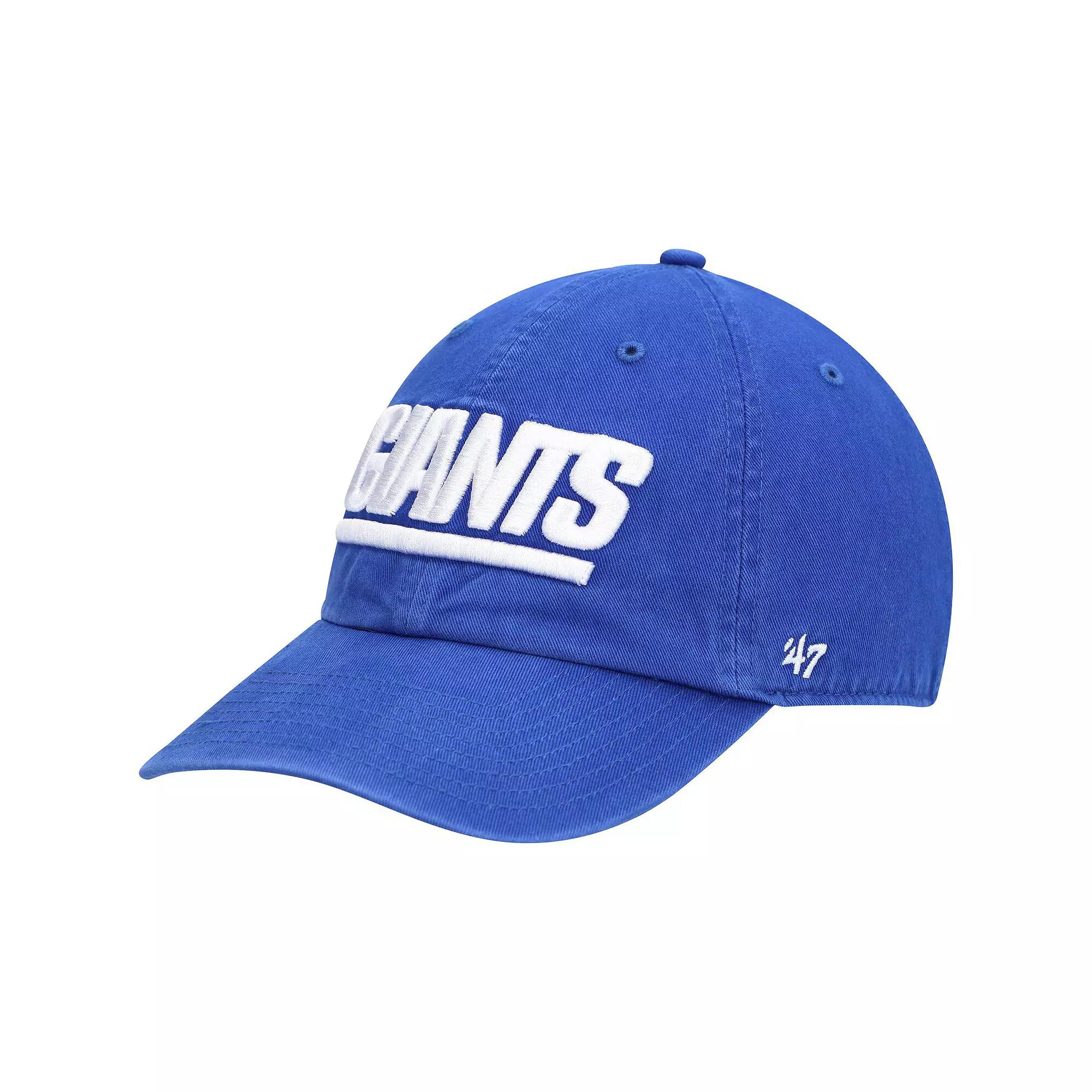 Men's '47 Royal New York Giants Clean Up Script Adjustable Hat, Blue Product Image