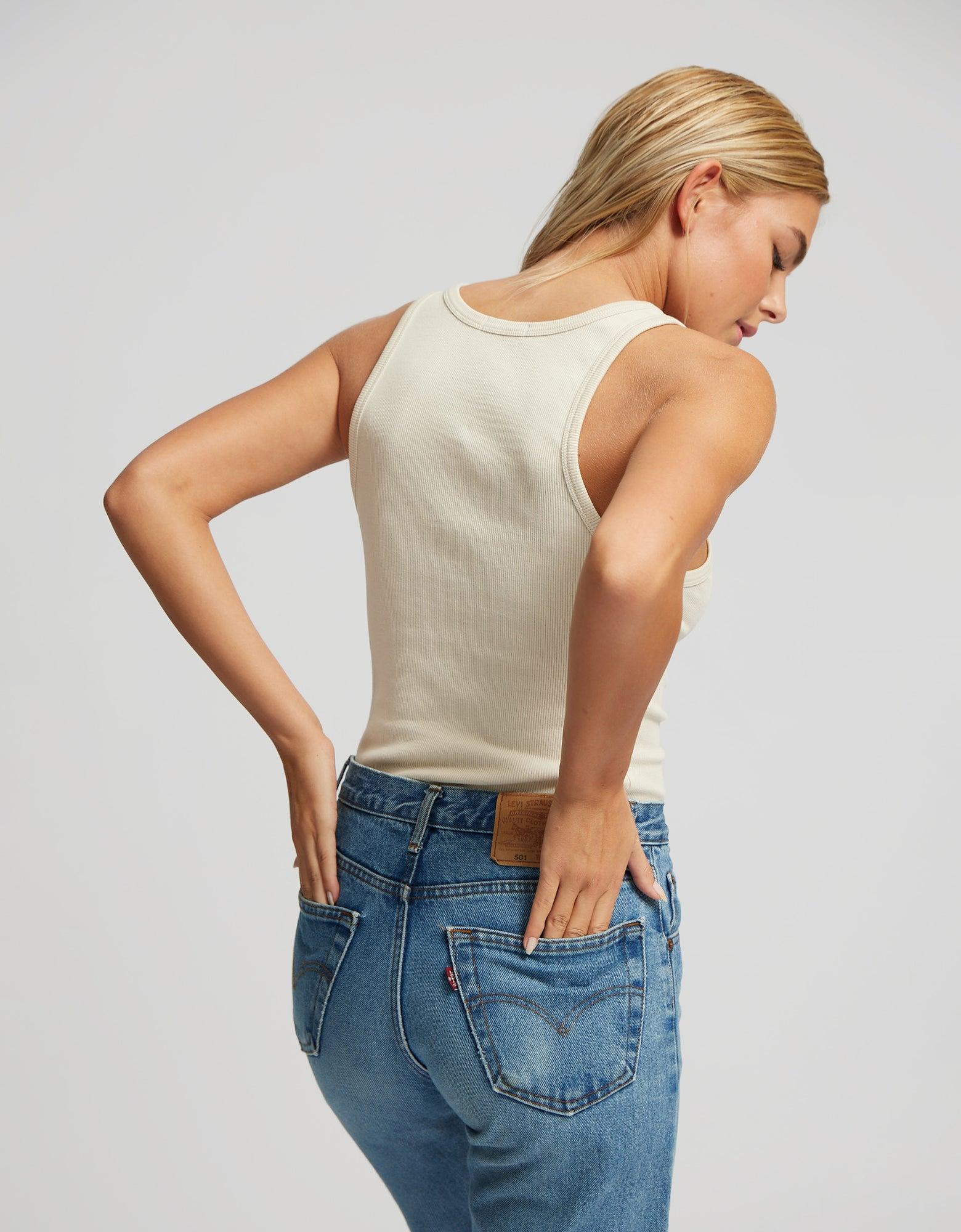 Women Organic Rib Tank Top - Kelly Green Product Image