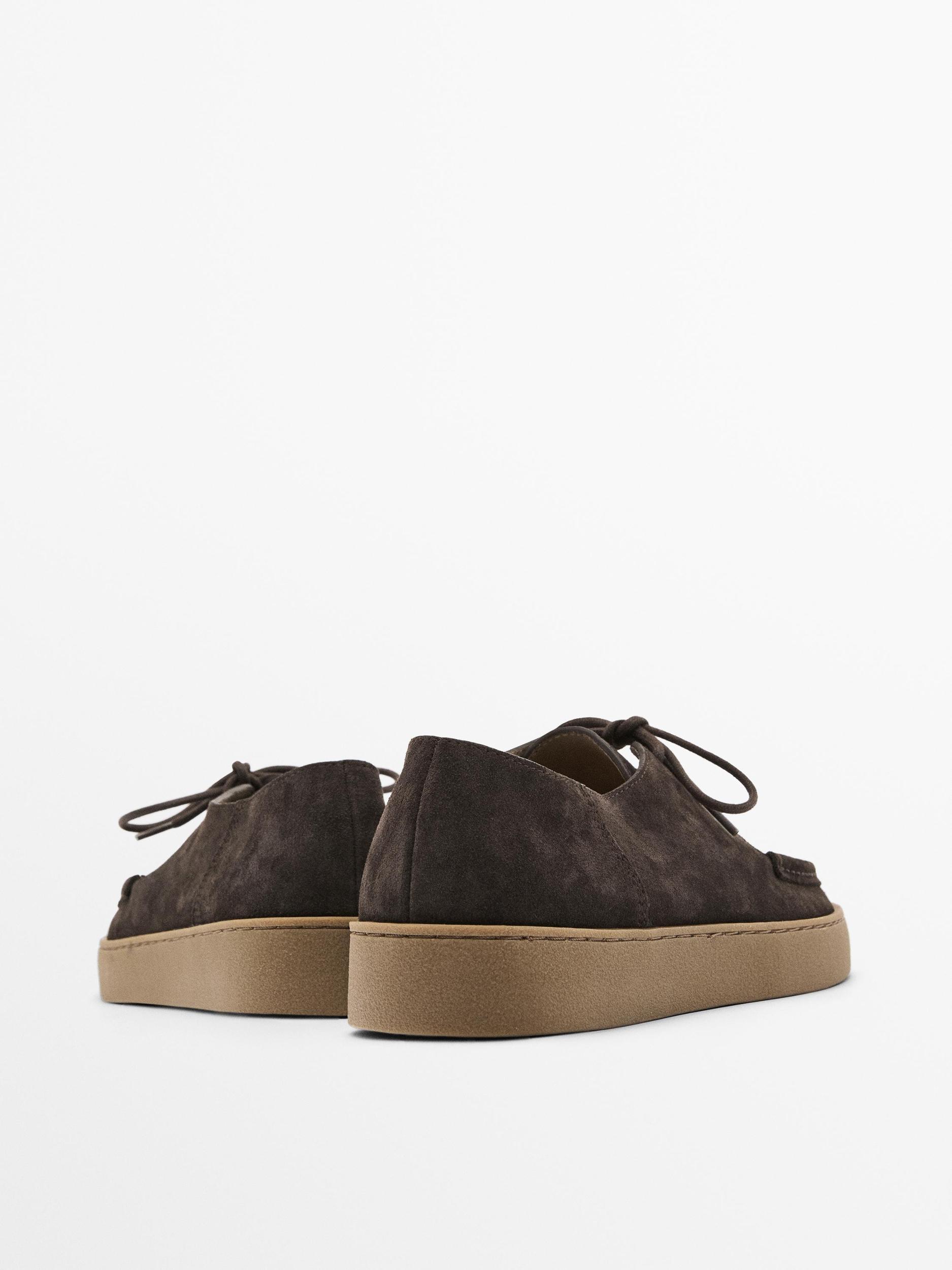 Moc toe split suede shoes Product Image