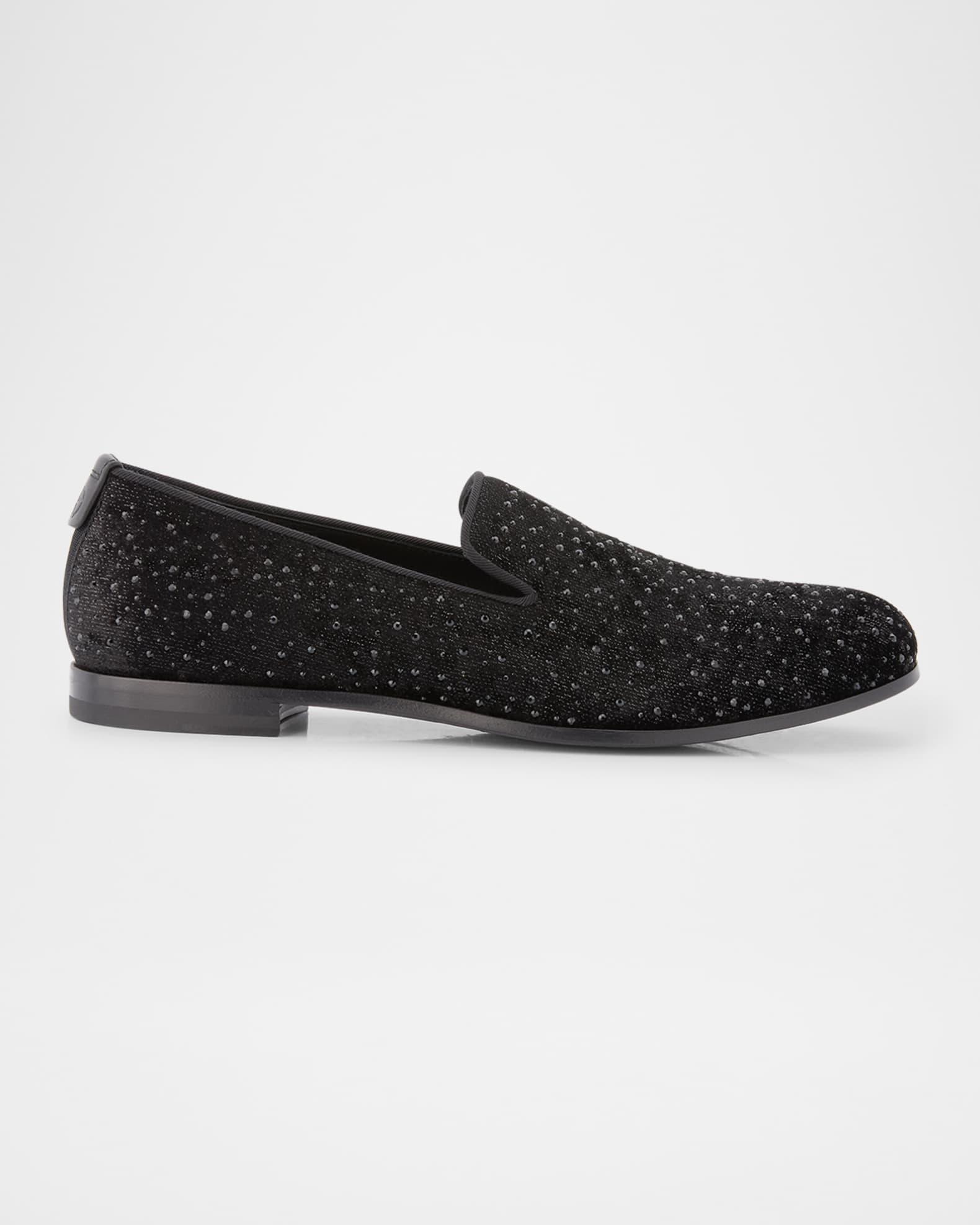 Men's Velvet Studded Loafers Product Image