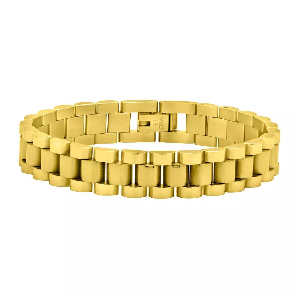 MC Collective Thin Watch Band Chain Bracelet, Women's, Size: 7", Gold Tone Product Image