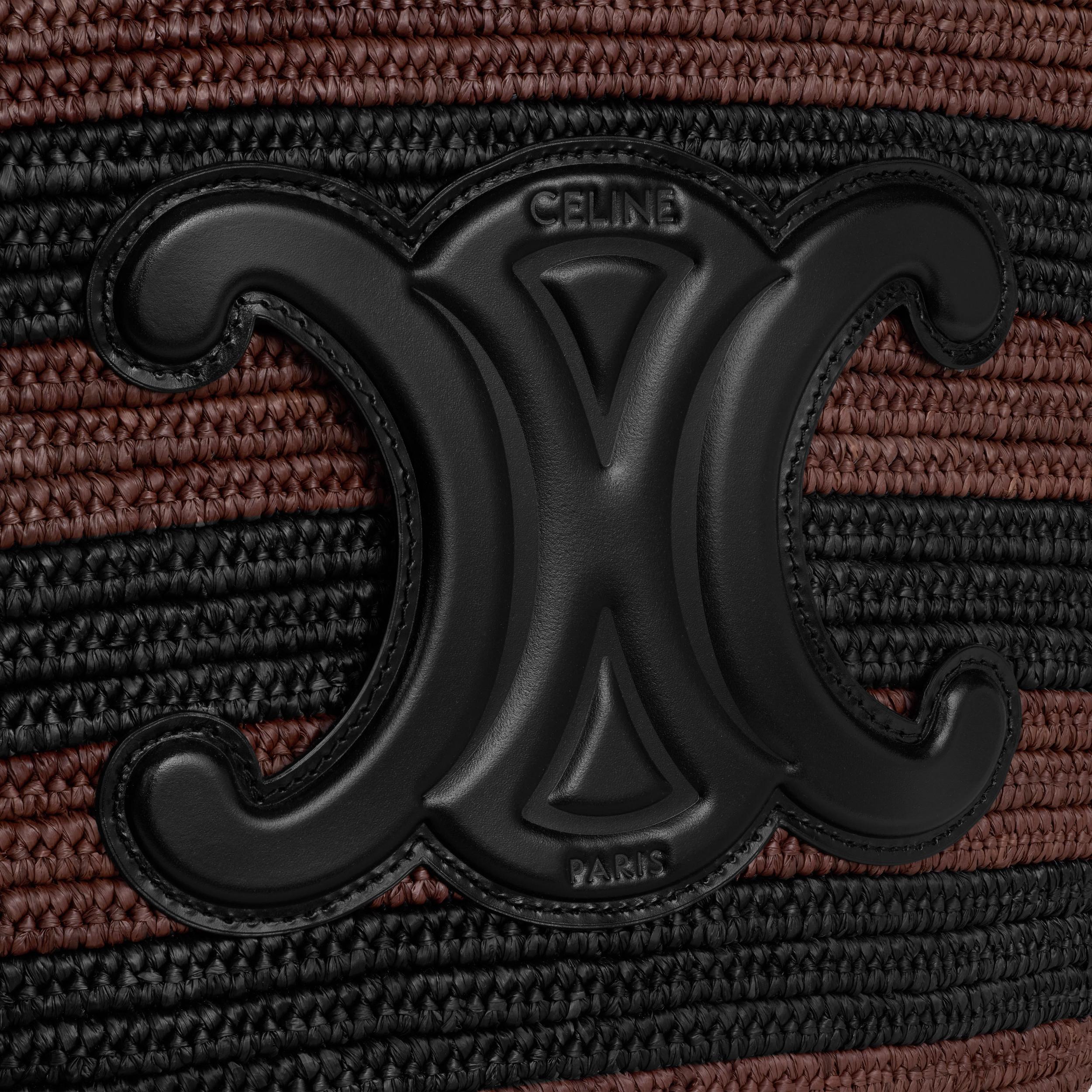 COUFFIN CELINE CLASSIC PANIER IN STRIPED RAFFIA AND CALFSKIN Product Image