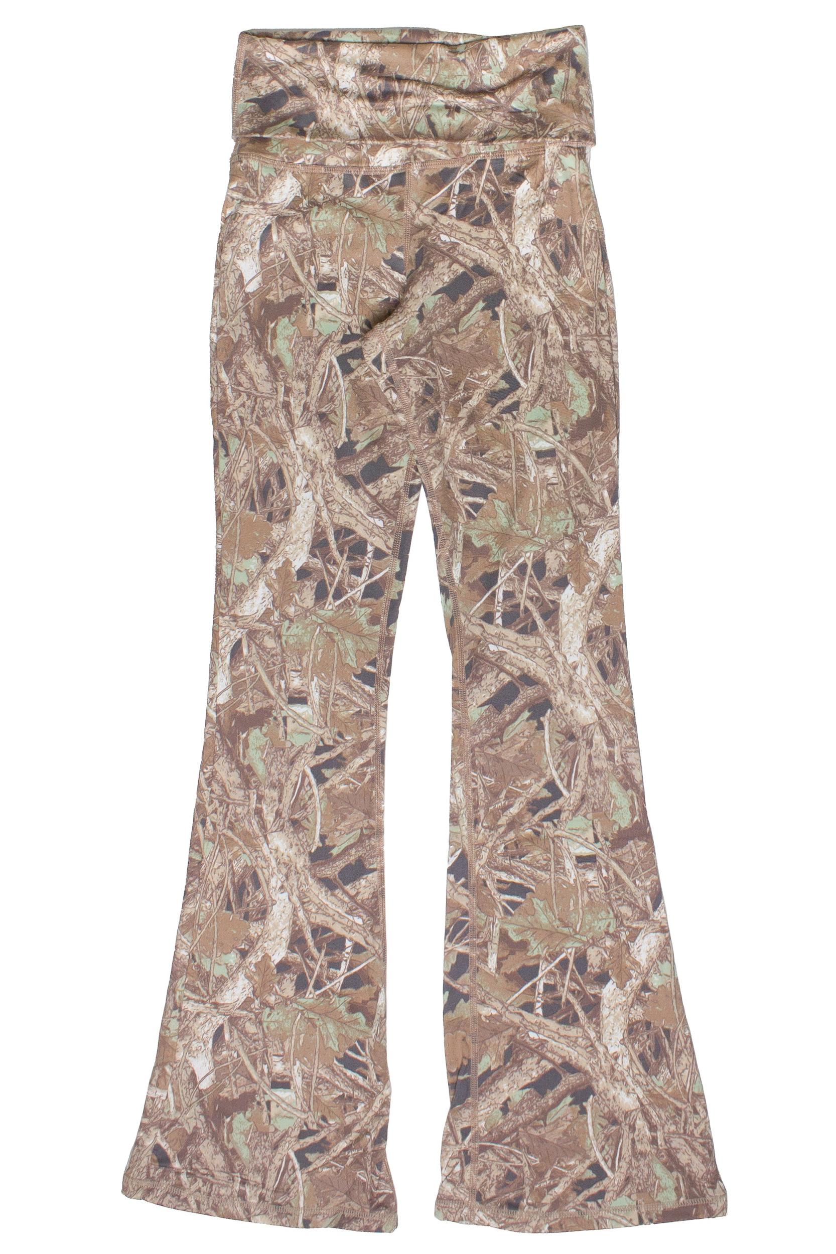 Fleece Lined Woodland Camo Flare Pants Product Image