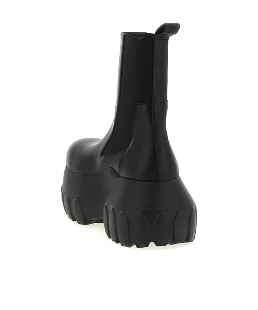 RICK OWENS Beatle Mega Tractor Leather Chelsea Boots In Black Product Image