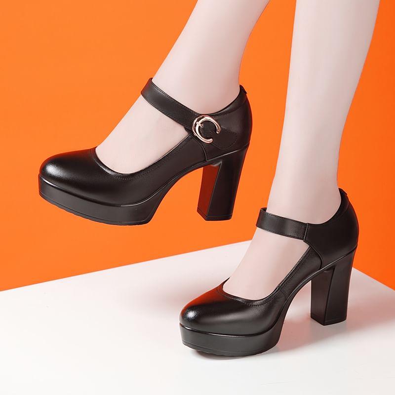 Block Heel Mary Jane Pumps Product Image