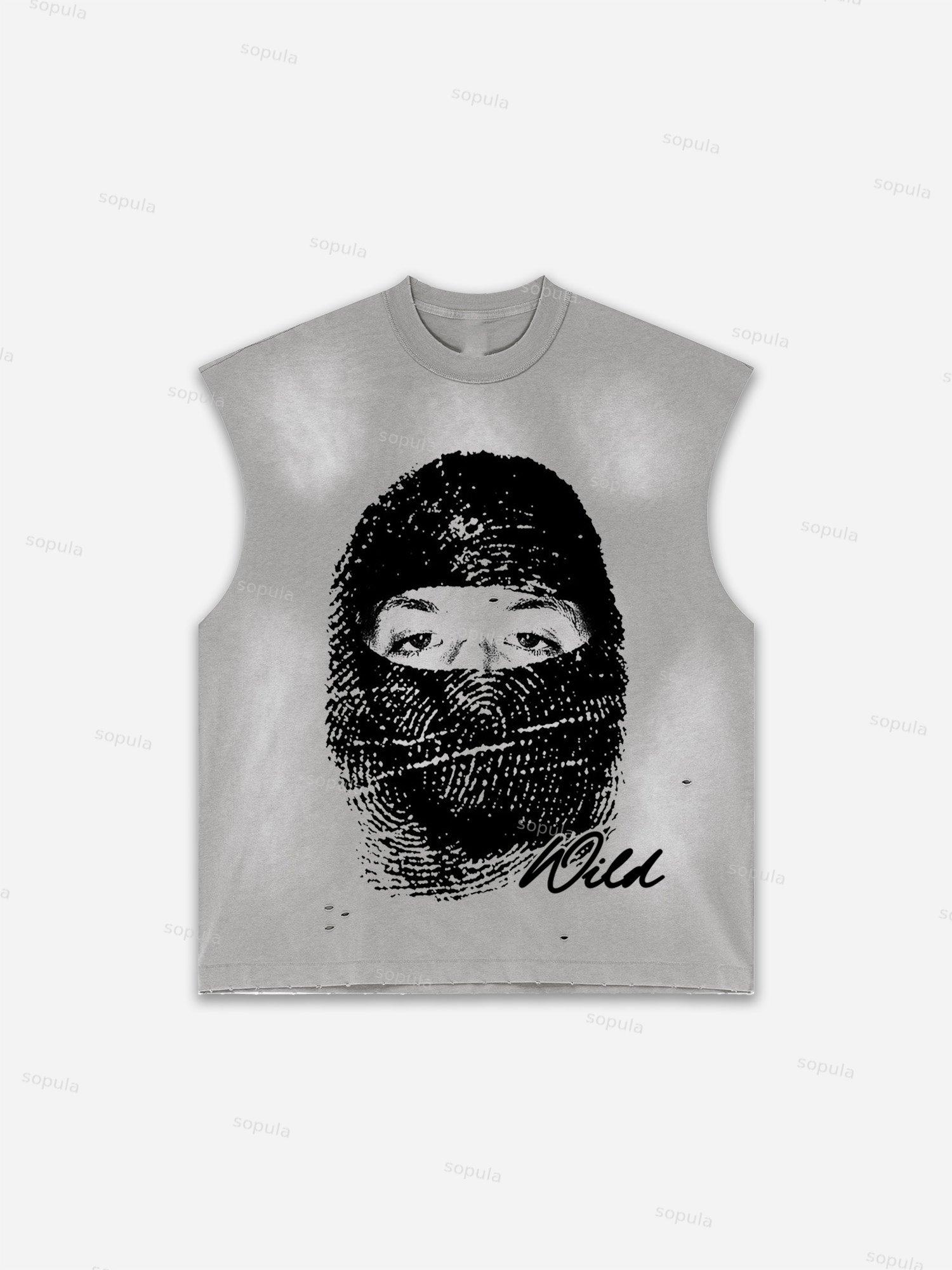 Captivity Live Free Or Die Print Distressed Tank Top Product Image