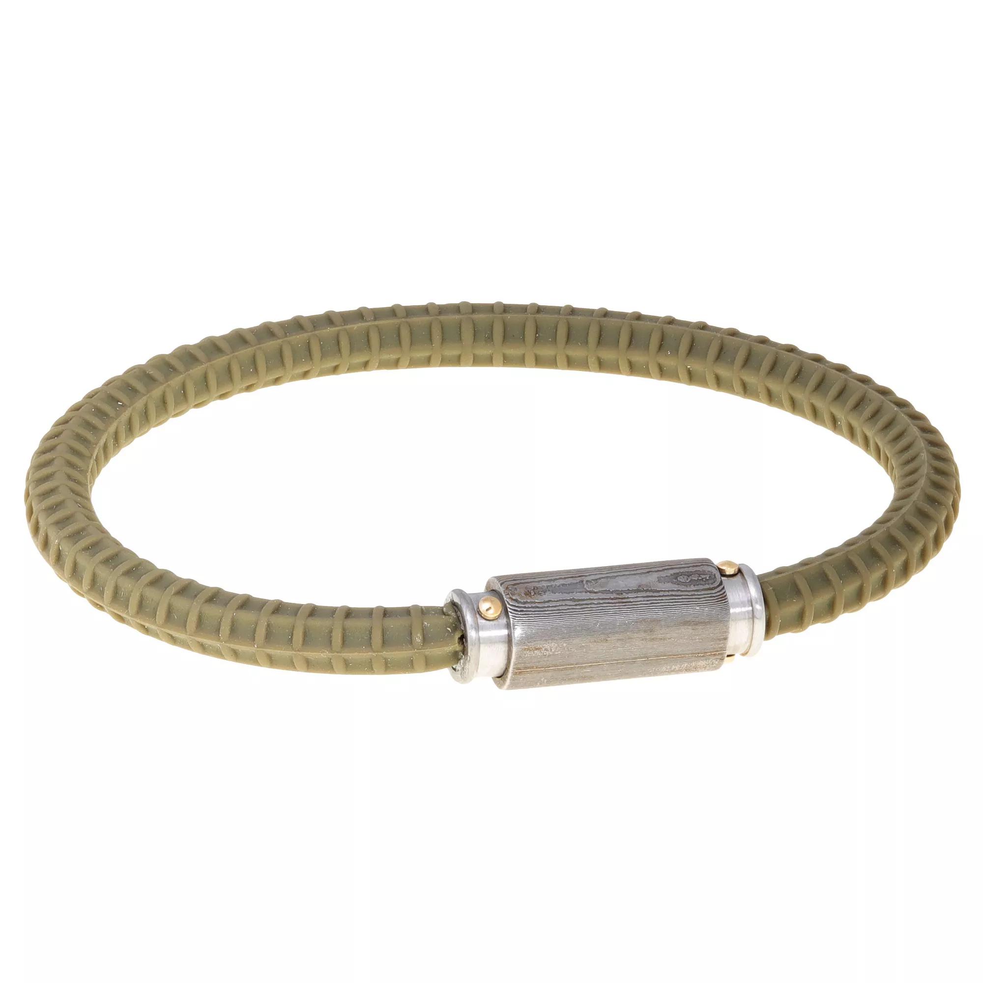 Men's LYNX Ion-Plated & Silicone Bracelet, Size: 9", Green Product Image