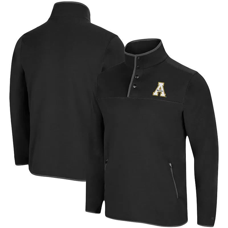 Men's Colosseum Black Appalachian State Mountaineers Rebound Snap Pullover Jacket, Size: Medium, App Black Product Image