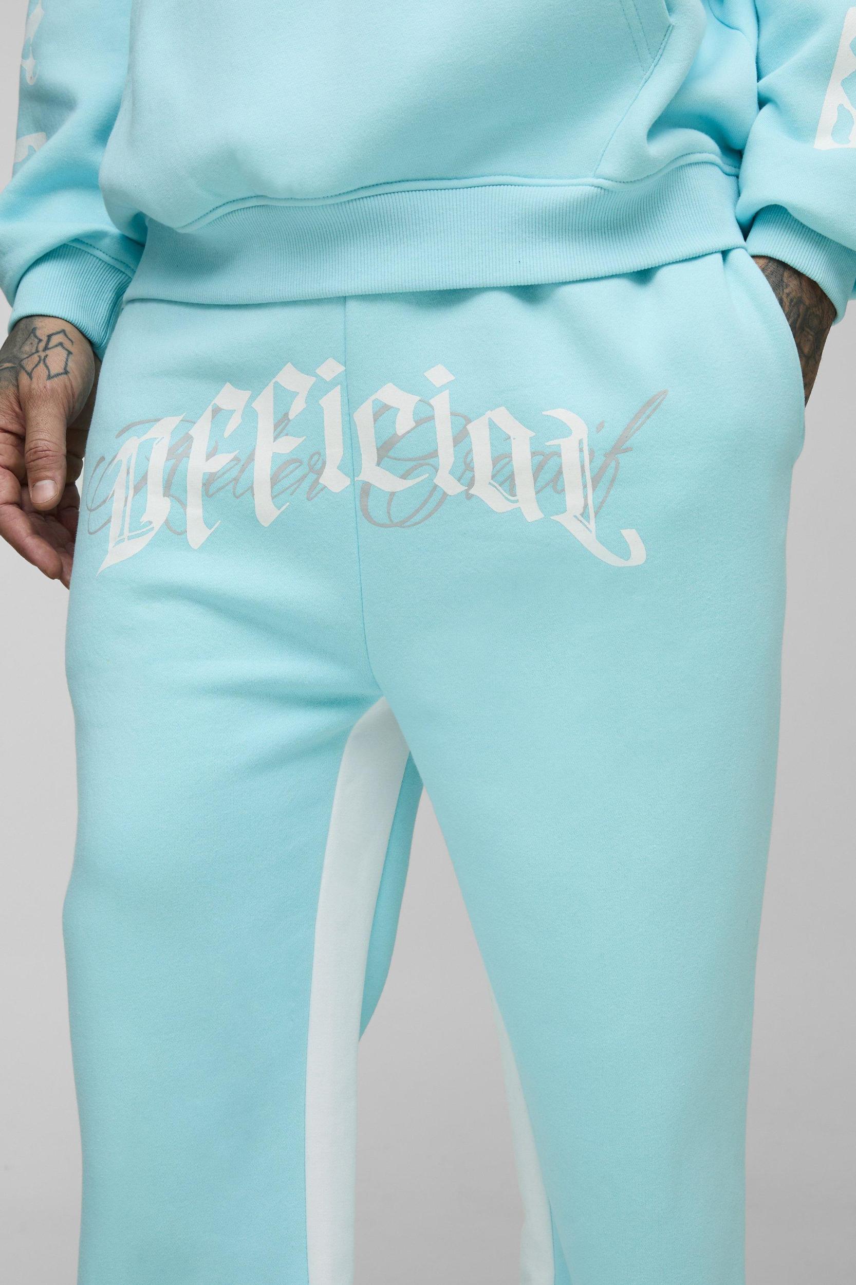 Tall Official Embroidery Relaxed Flare Sweatpants | boohooMAN USA Product Image