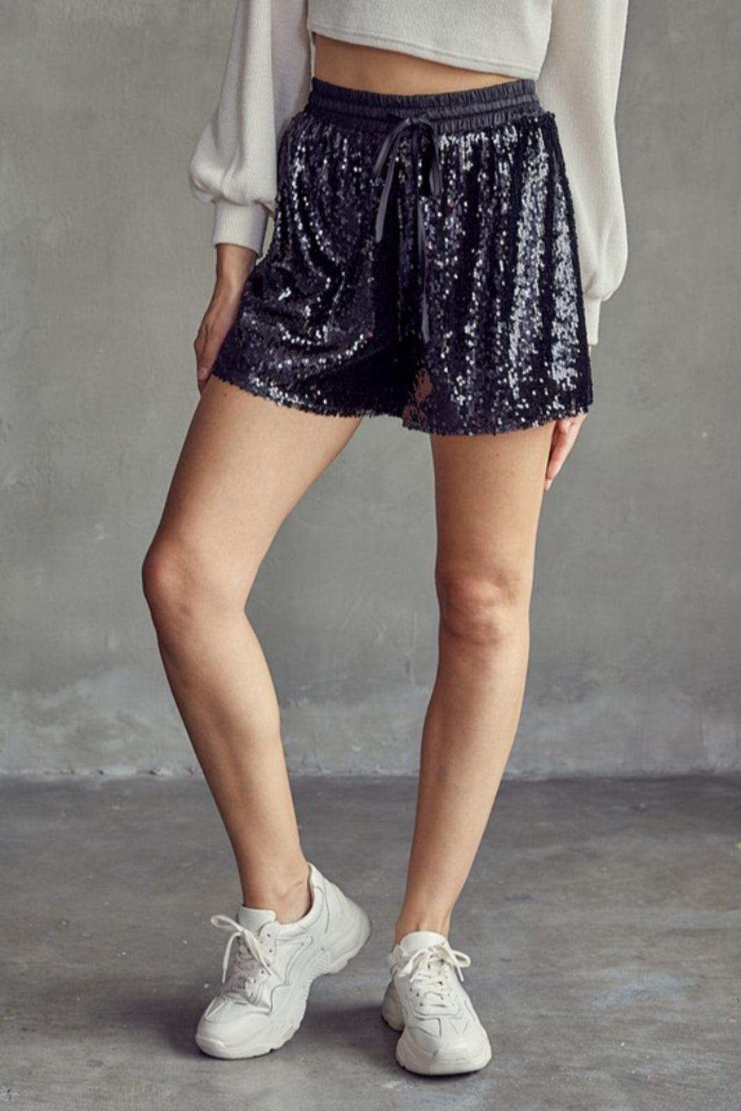 Elastic Waist Sequin Short Product Image