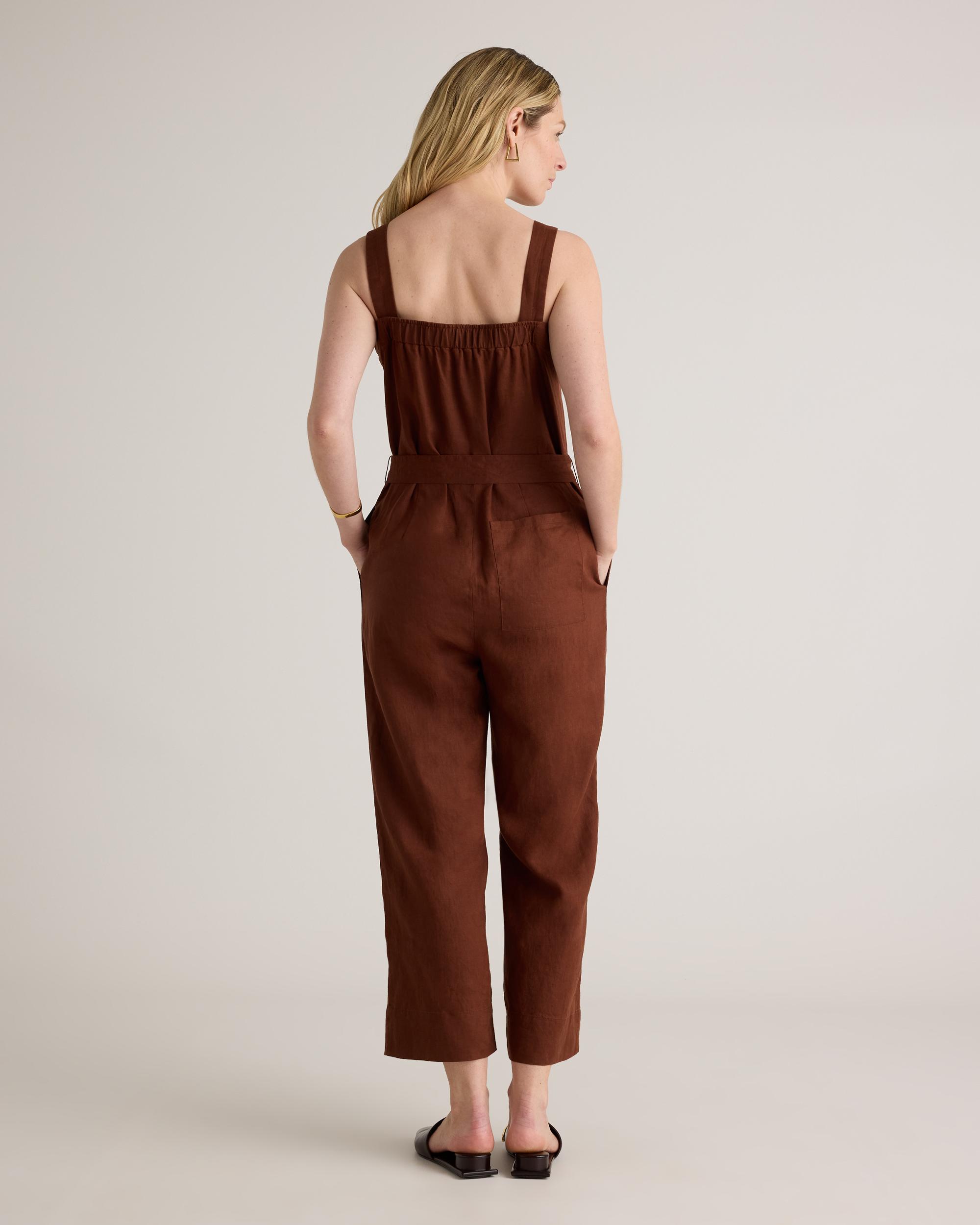 Quince | Women's 100% European Linen Square Neck Jumpsuit Product Image