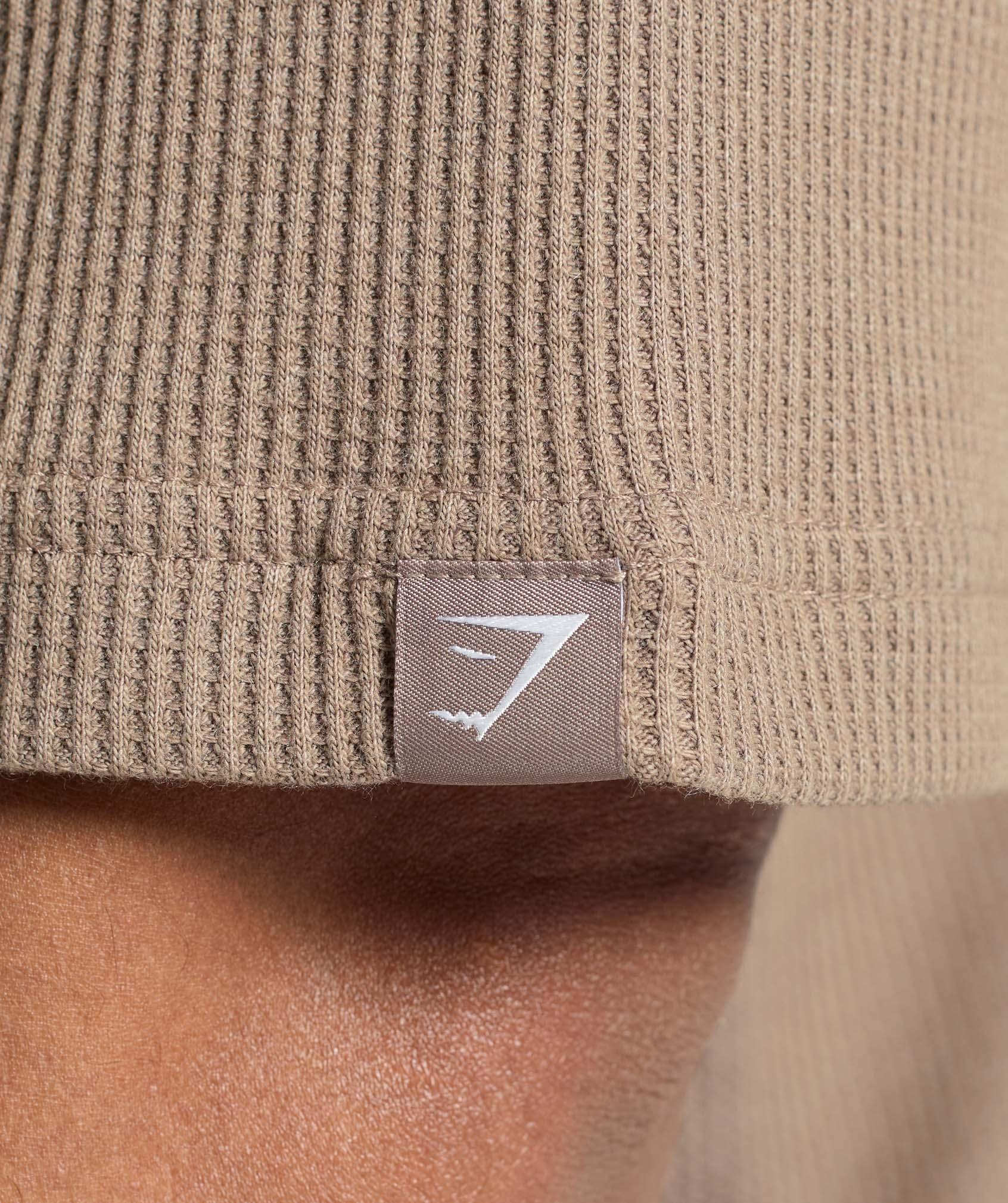 Gymshark Waffle Oversized T-Shirt - Lifestyle Brown Male Product Image