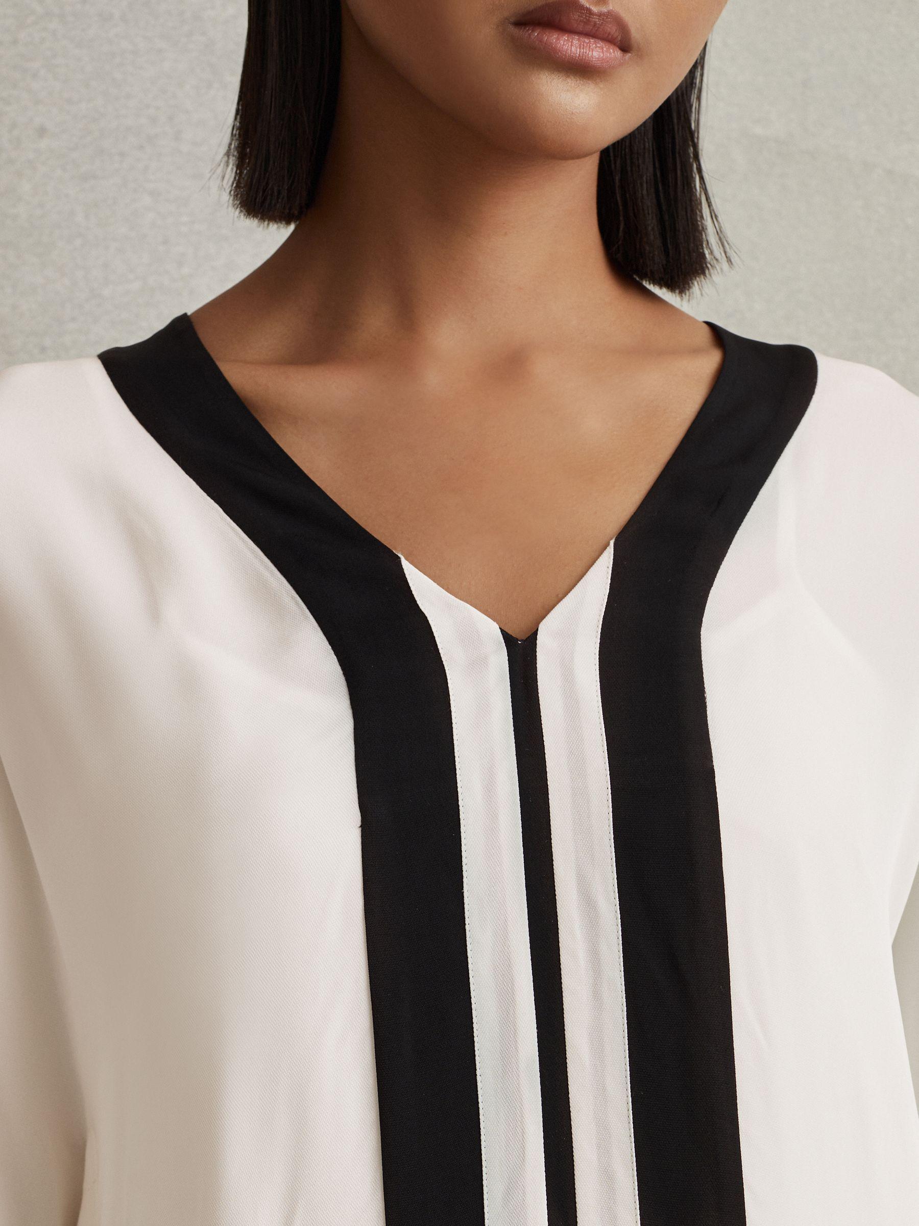 Colourblock Draped Maxi Dress in Cream/Black Product Image