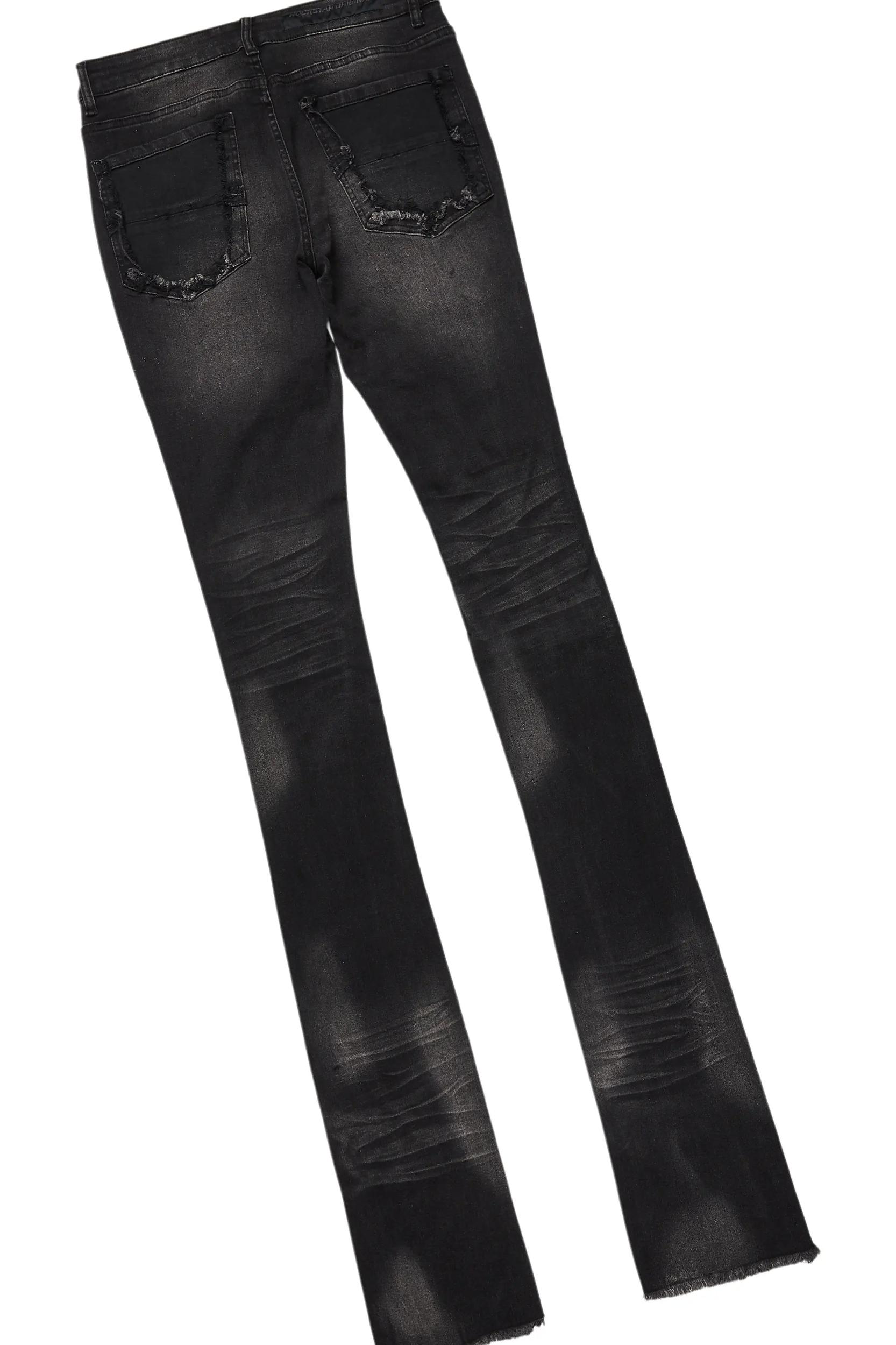 Amina Black Hoodie/Stacked Flare Jean Bundle Male Product Image