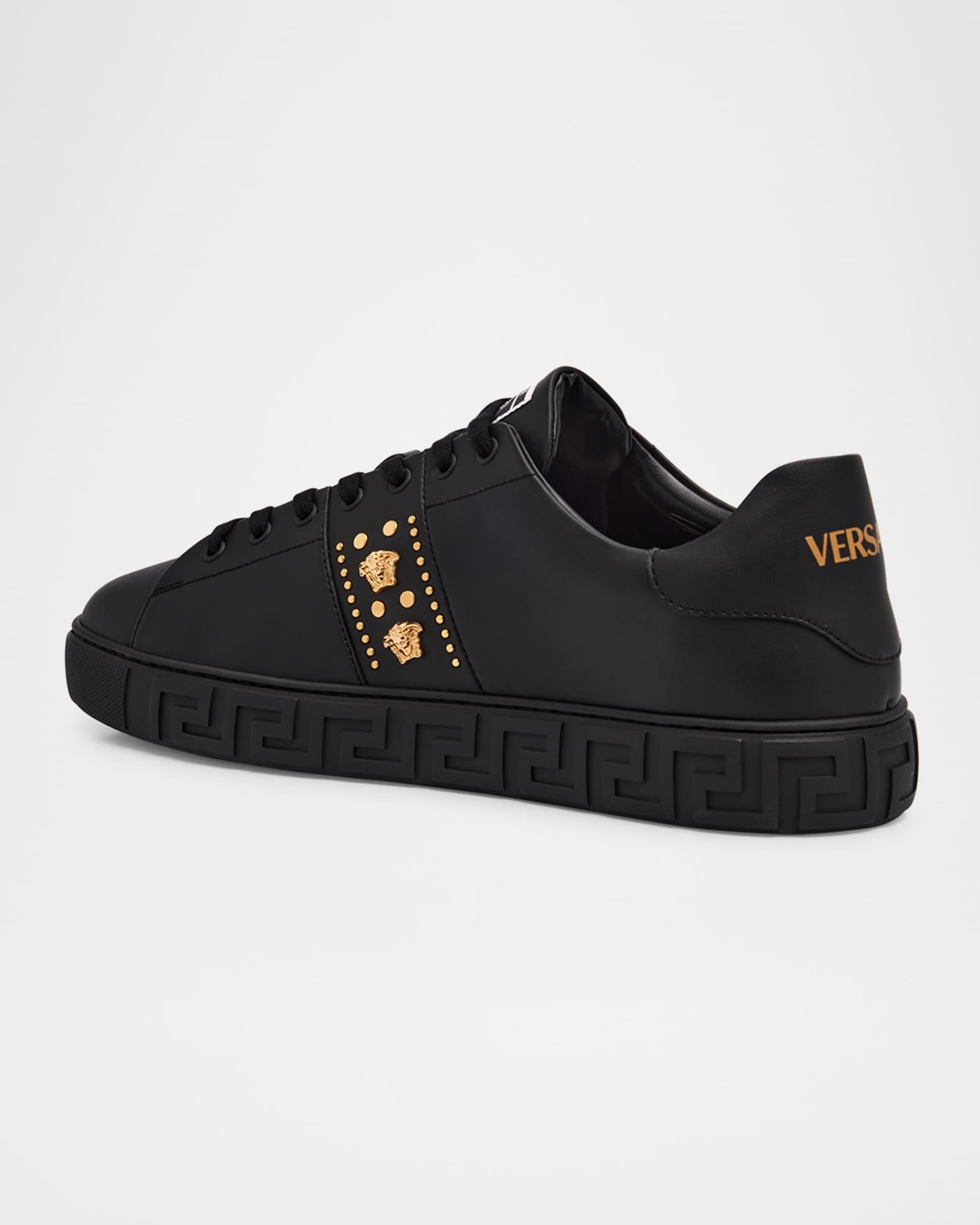 Men's La Greca Leather Low-Top Sneakers Product Image