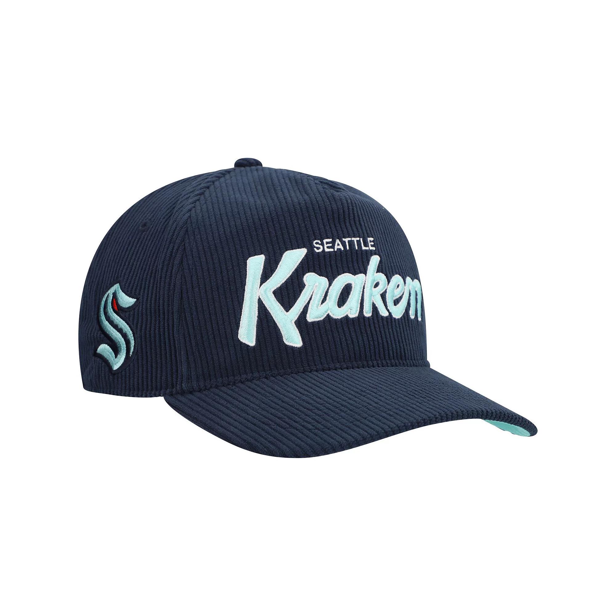 Men's '47  Navy Seattle Kraken Crosstown Corduroy Hitch Adjustable Hat, Krk Blue Product Image