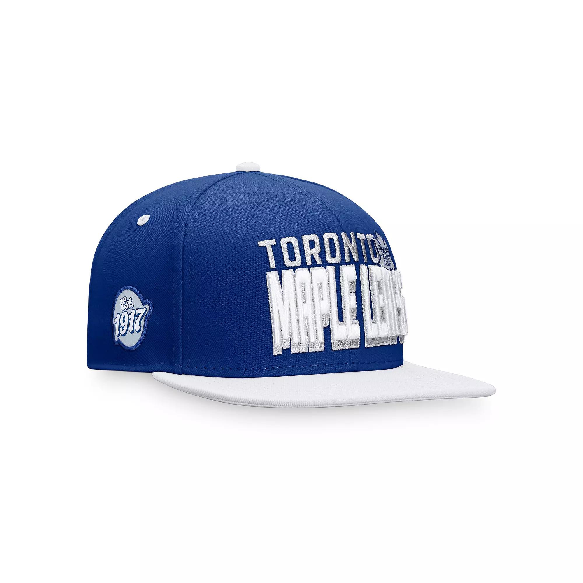 Men's Fanatics Branded Blue/White Toronto Maple Leafs Heritage Retro Two-Tone Snapback Hat, Mpl Blue Product Image